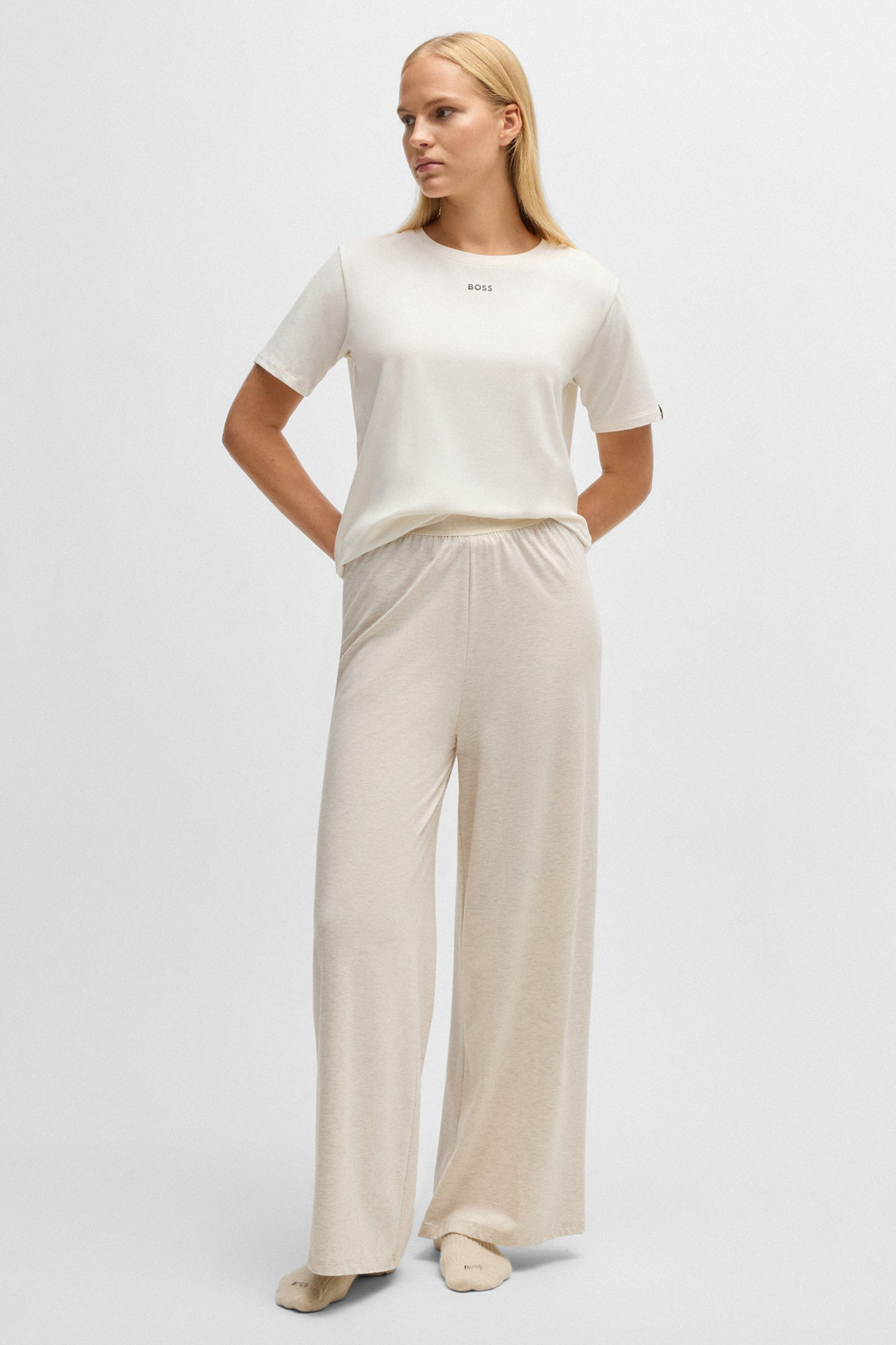 BOSS Regular Fit Stretch Cotton Jersey Pyjama T-Shirt CI_T-Shirt Leinen, Erwachsener, Weiblich, Person, Frau