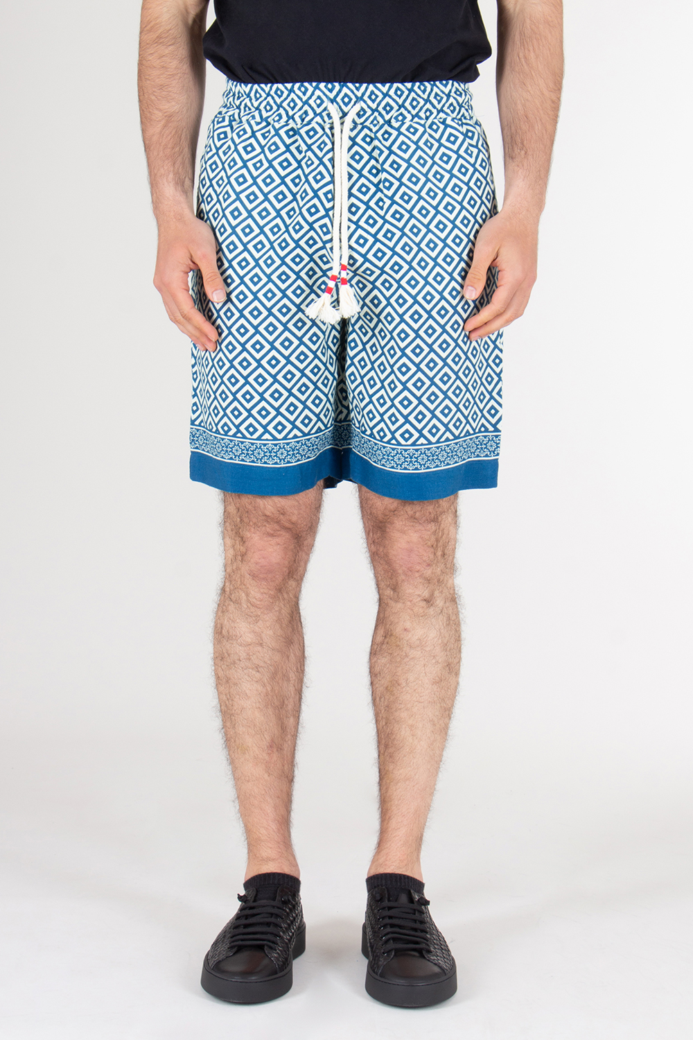 MC2 SAINT BARTH Patterned Linen Drawcord Shorts