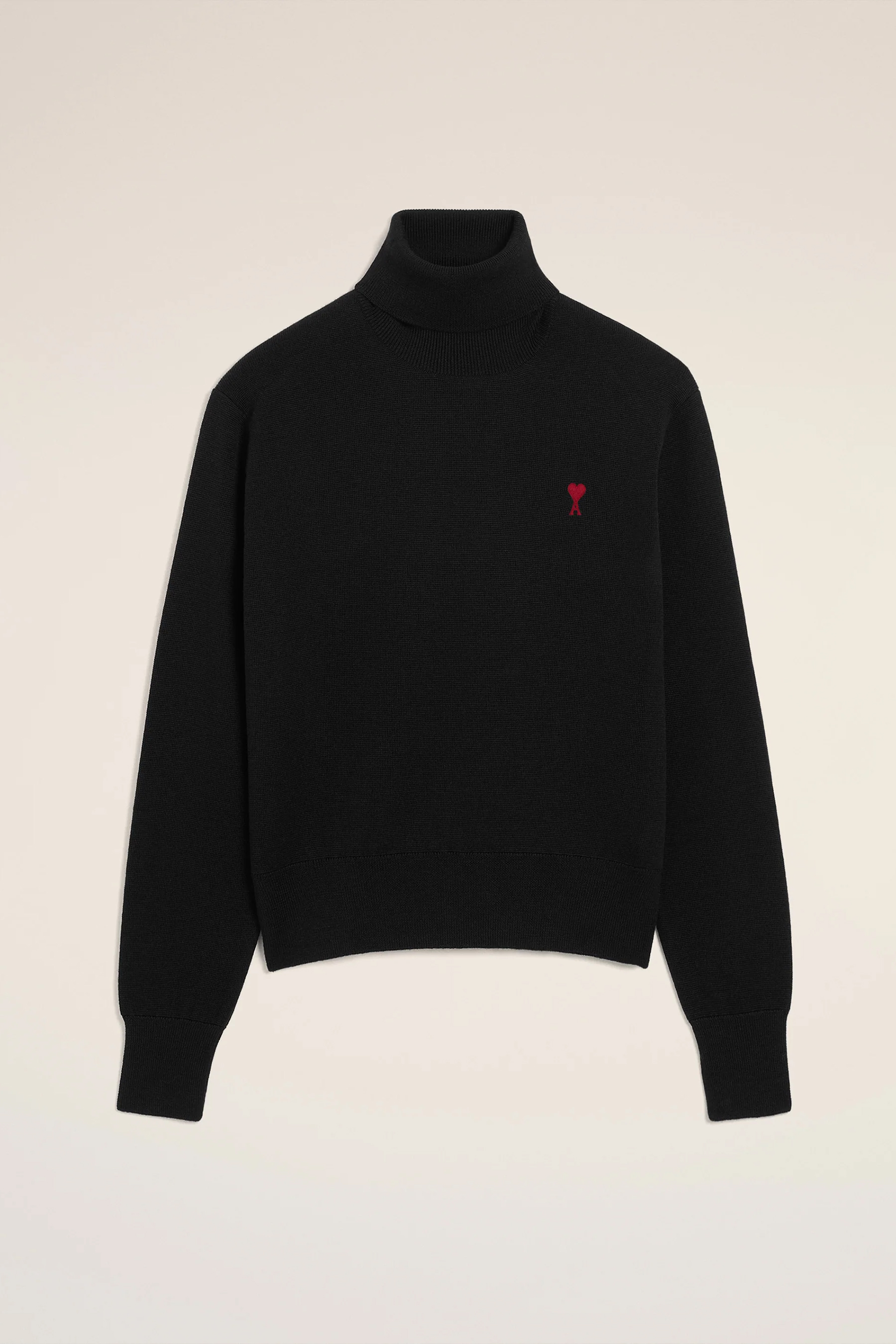 AMI PARIS Regular Fit Ami De Coeur Extra Fine Wool Turtleneck Sweater AMI PARIS Regular Fit Ami De Coeur Extra Fine Wool Turtleneck Sweater