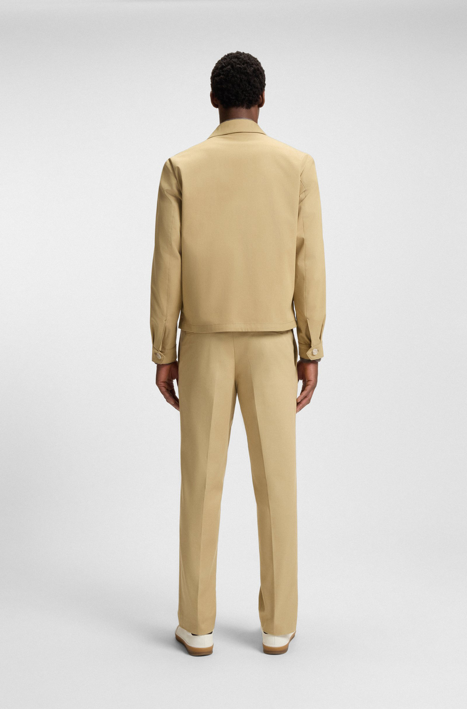BECKHAM X BOSS Regular Fit Stretch Cotton Blend Jacket Comano Formelle Kleidung, Anzug, Khaki, Mann, Person