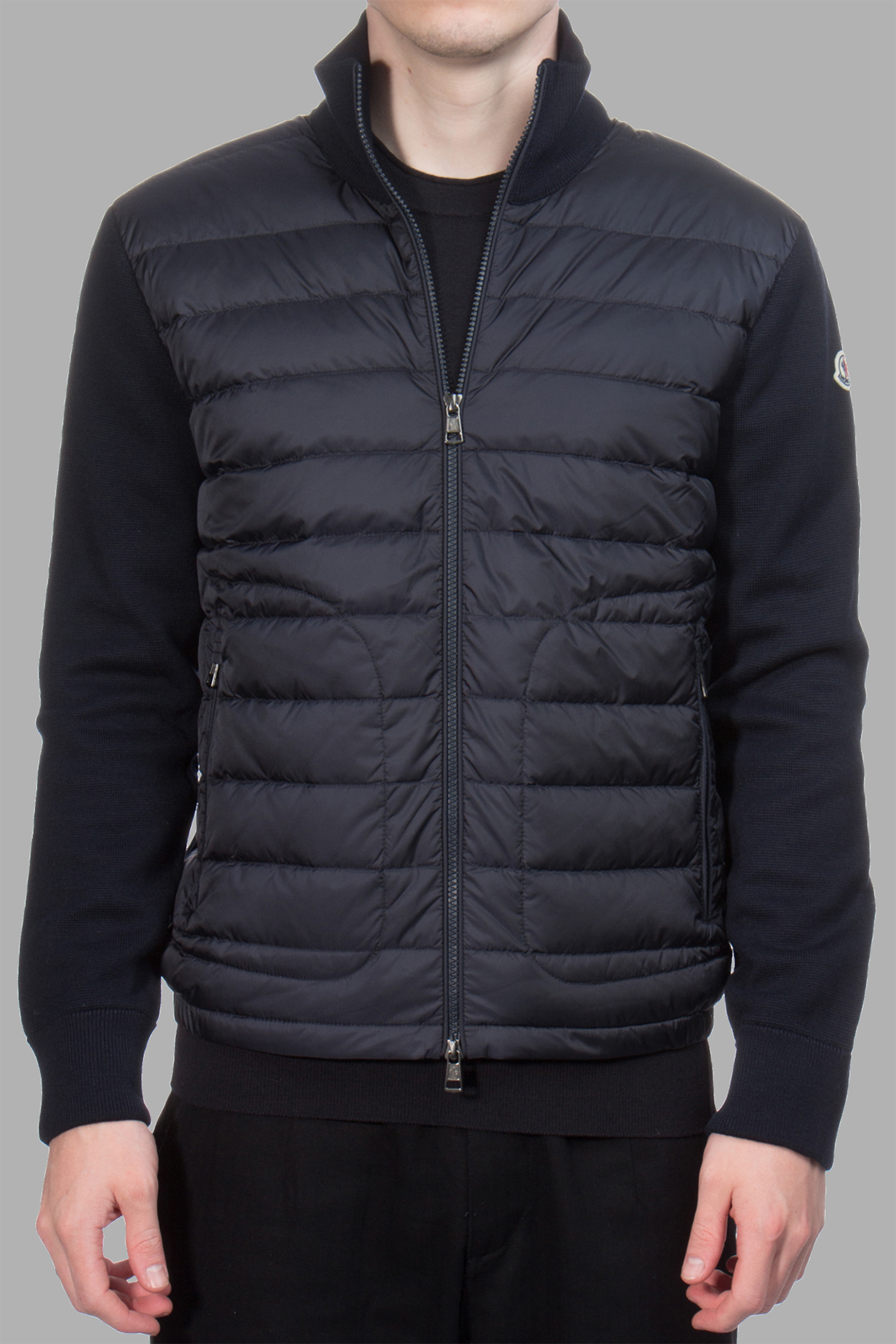 MONCLER Down Padded Virgin Wool Blend Cardigan