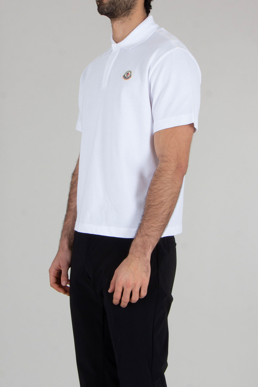 MONCLER Loose Fit Cotton Piqué Polo Shirt