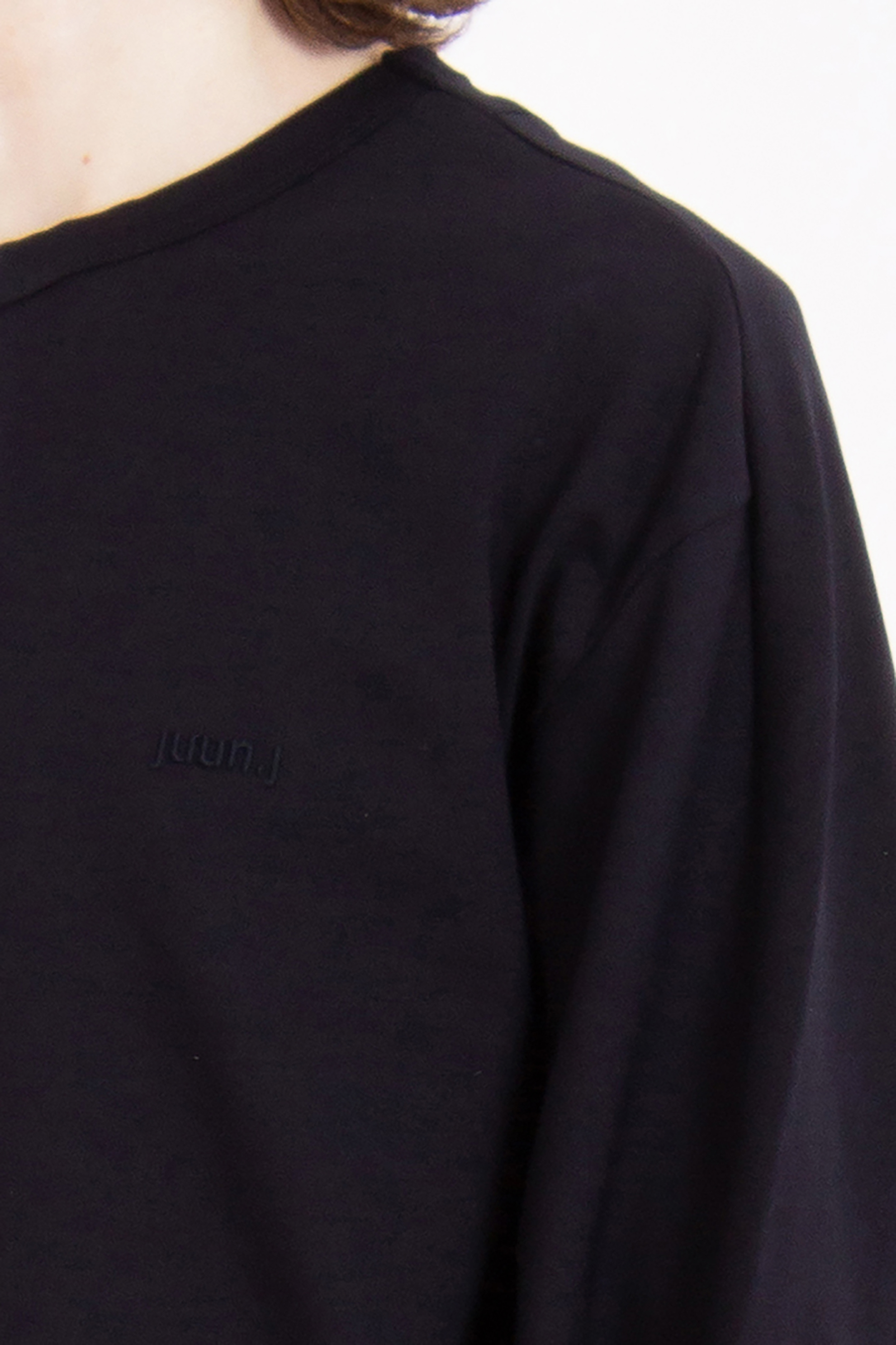 JUUN.J Embroidered Oversized Cotton Jersey Long Sleeve T-Shirt JUUN.J Embroidered Oversized Cotton Jersey Long Sleeve T-Shirt