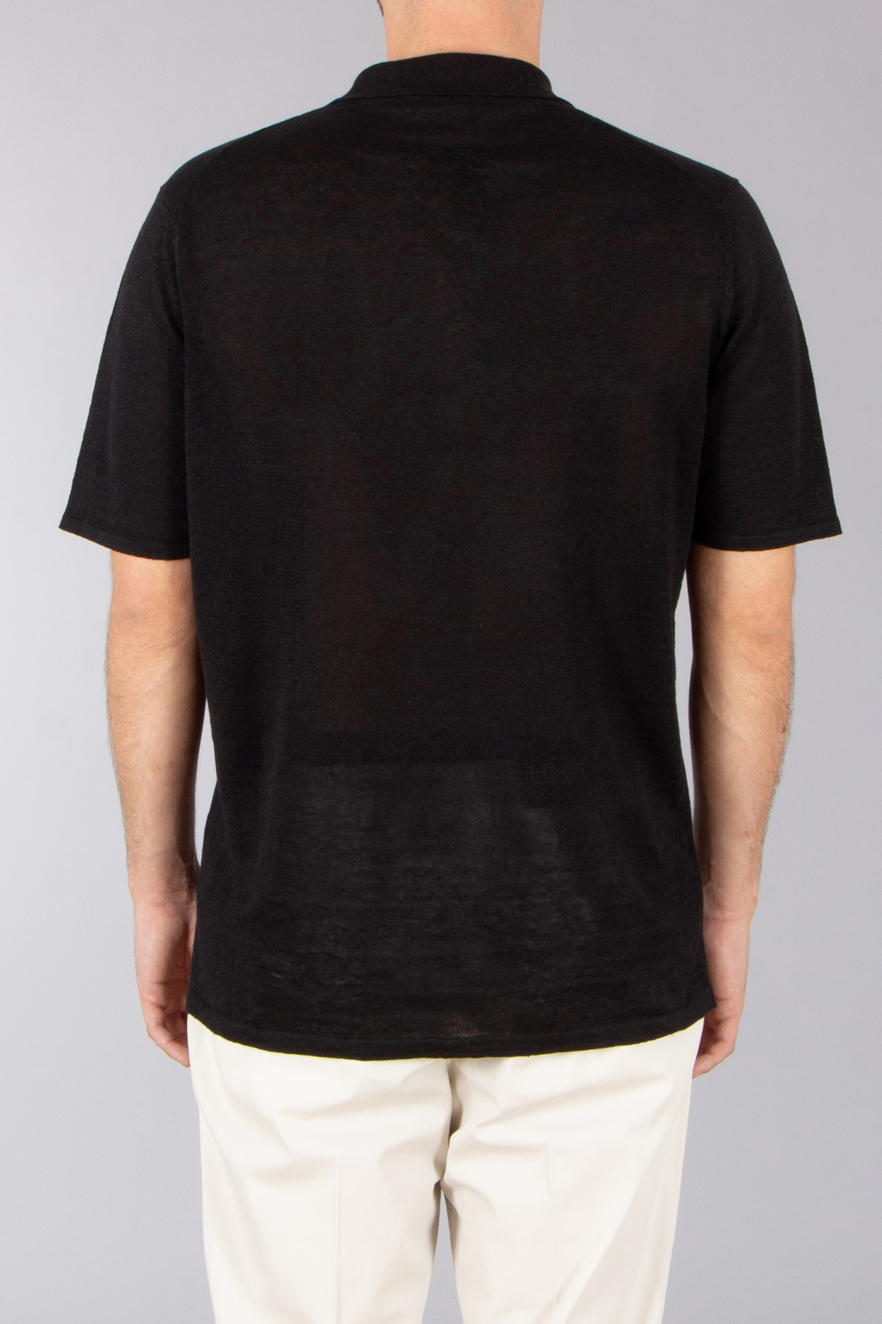 ROBERTO COLLINA Regular Fit Linen Knit Polo T-shirt, Erwachsener, Männlich, Mann, Person