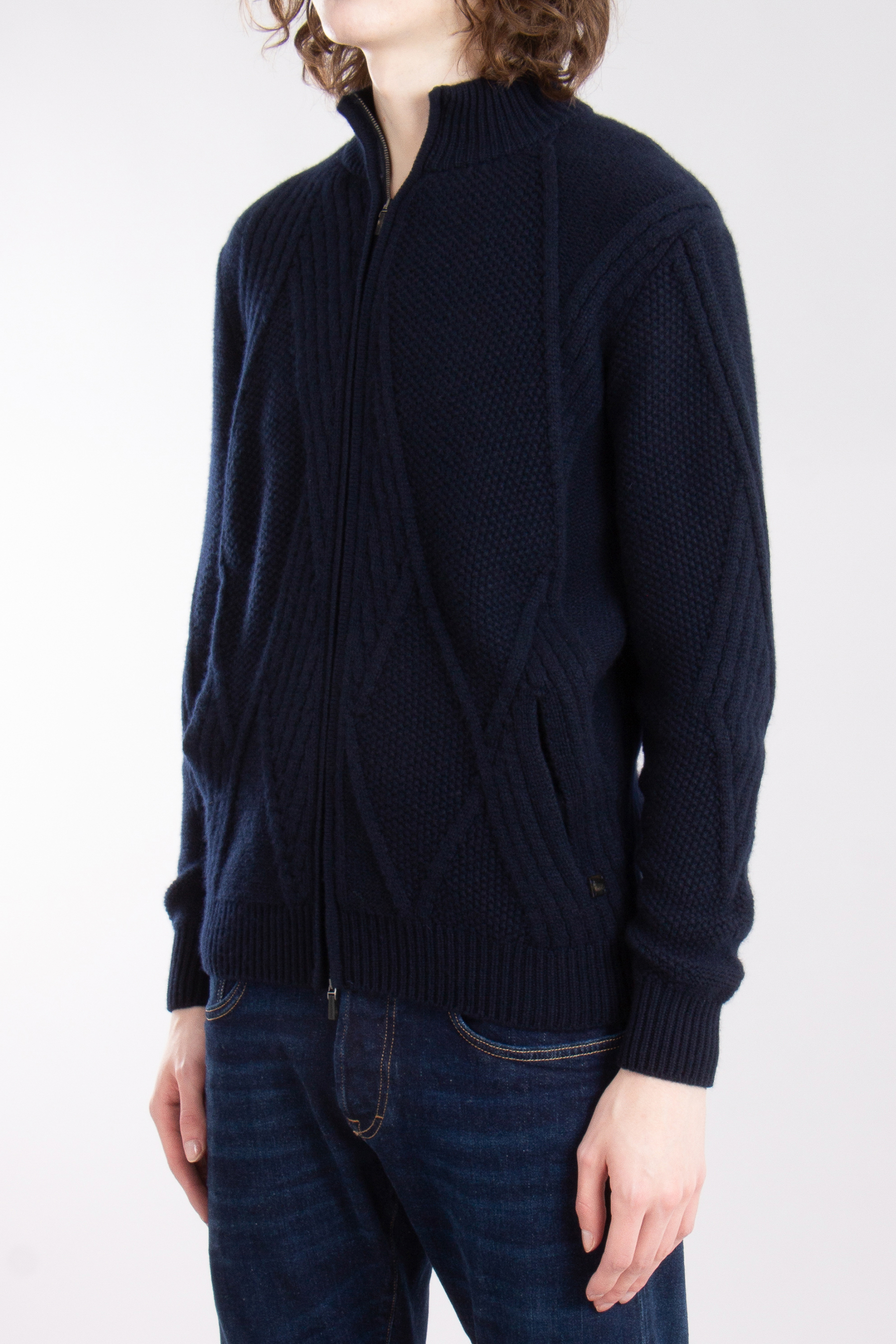 COLOMBO Structured Kid Cashmere Zip Cardigan COLOMBO Structured Kid Cashmere Zip Cardigan