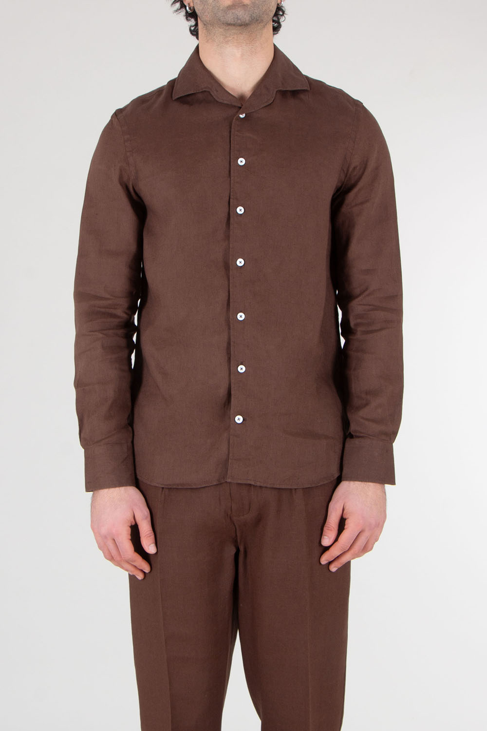 AURÉLIEN Slim Fit Linen Shirt Seaside