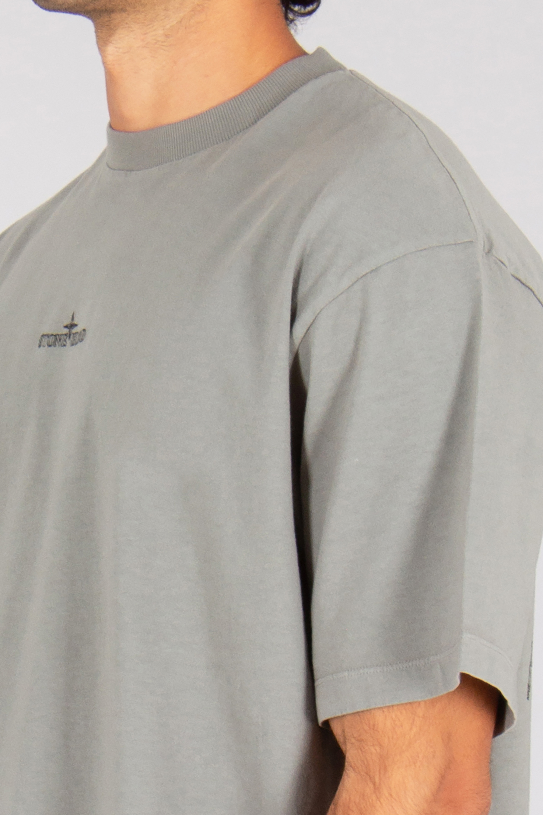 STONE ISLAND Regular Fit Megacity Sky Embroidery Combed Organic Cotton Jersey T-Shirt T-shirt, Ärmel, Langer Ärmel, Mann, Person