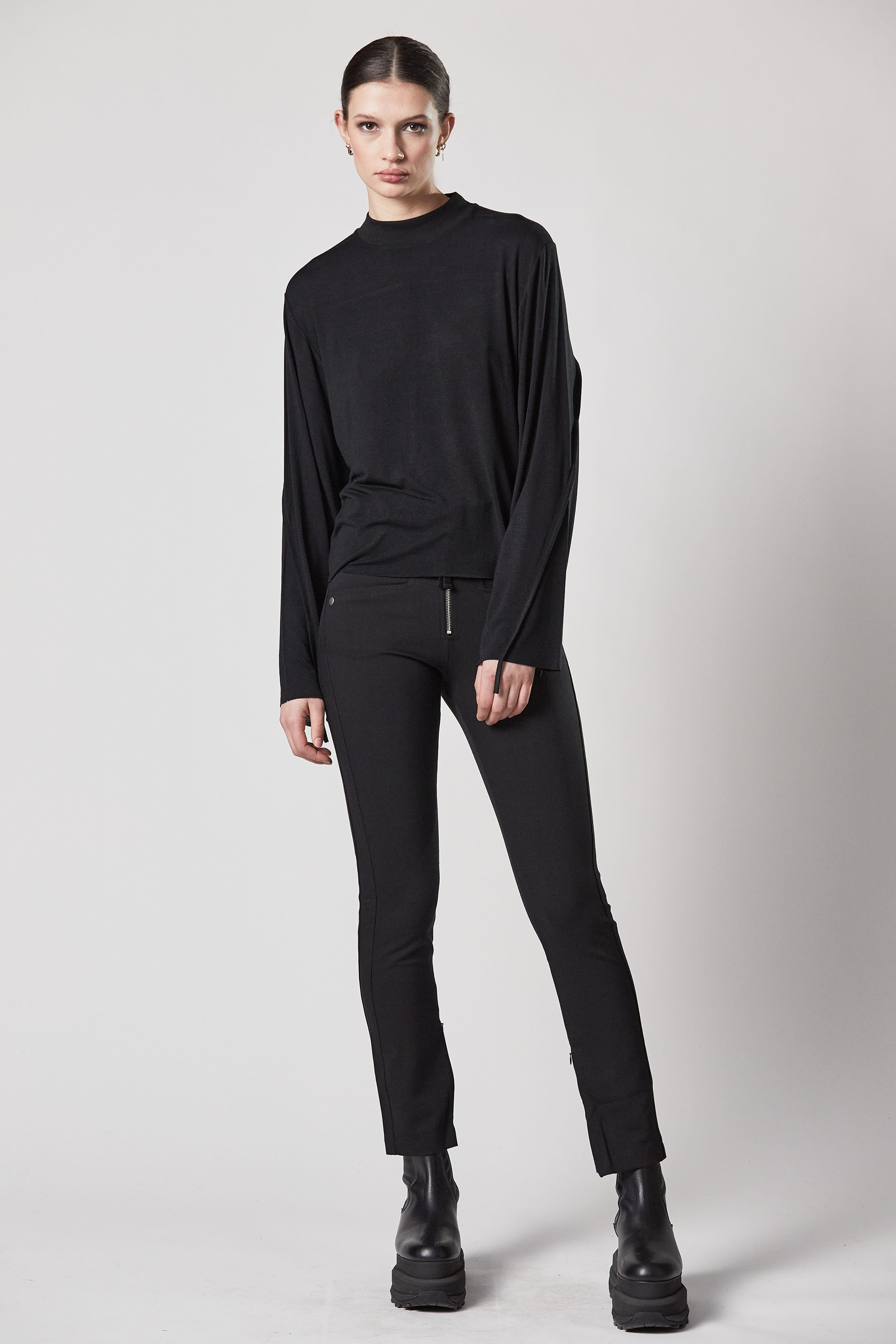 THOM KROM Ribbed Viscose Stretch Long Sleeve T-Shirt THOM KROM Ribbed Viscose Stretch Long Sleeve T-Shirt