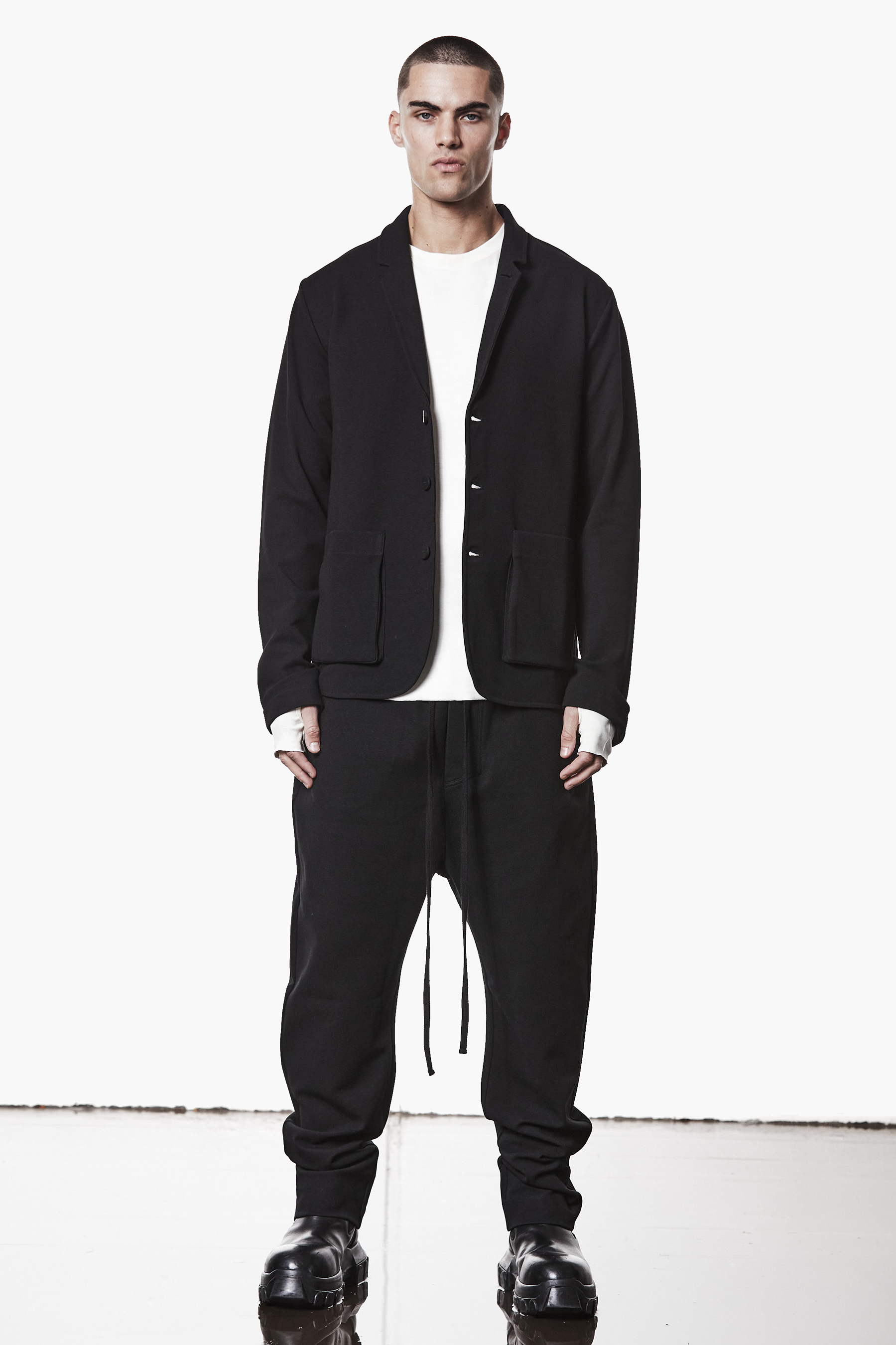THOM KROM Relaxed Fit Low Crotch Structured Cotton Stretch Blend Sweatpants Blazer, Mantel, Jacke, Formelle Kleidung, Anzug
