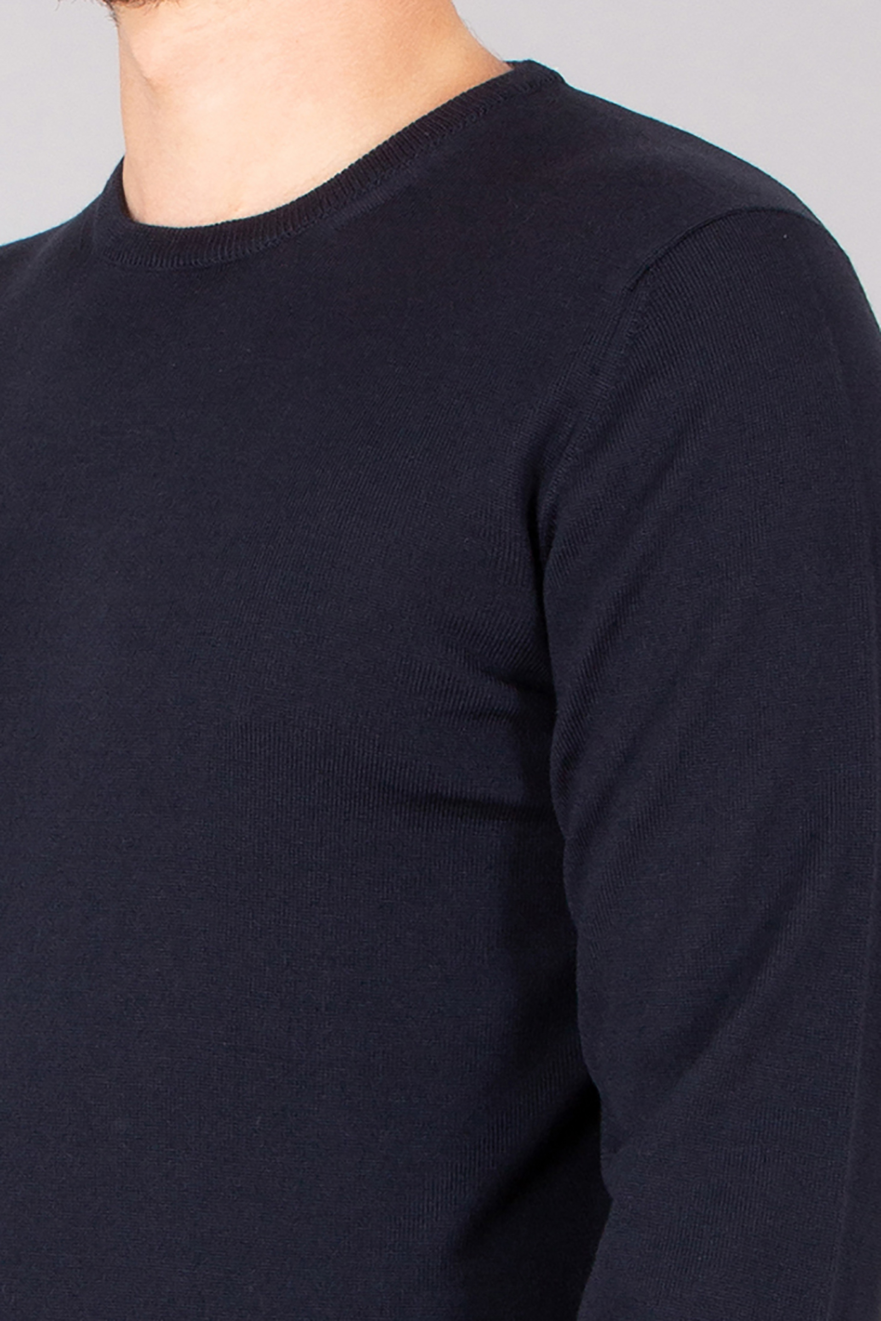 ROBERTO COLLINA Regular Fit Extra-Fine Wool Crew Neck Sweater Langarm, Ärmel, Erwachsener, Mann, Person