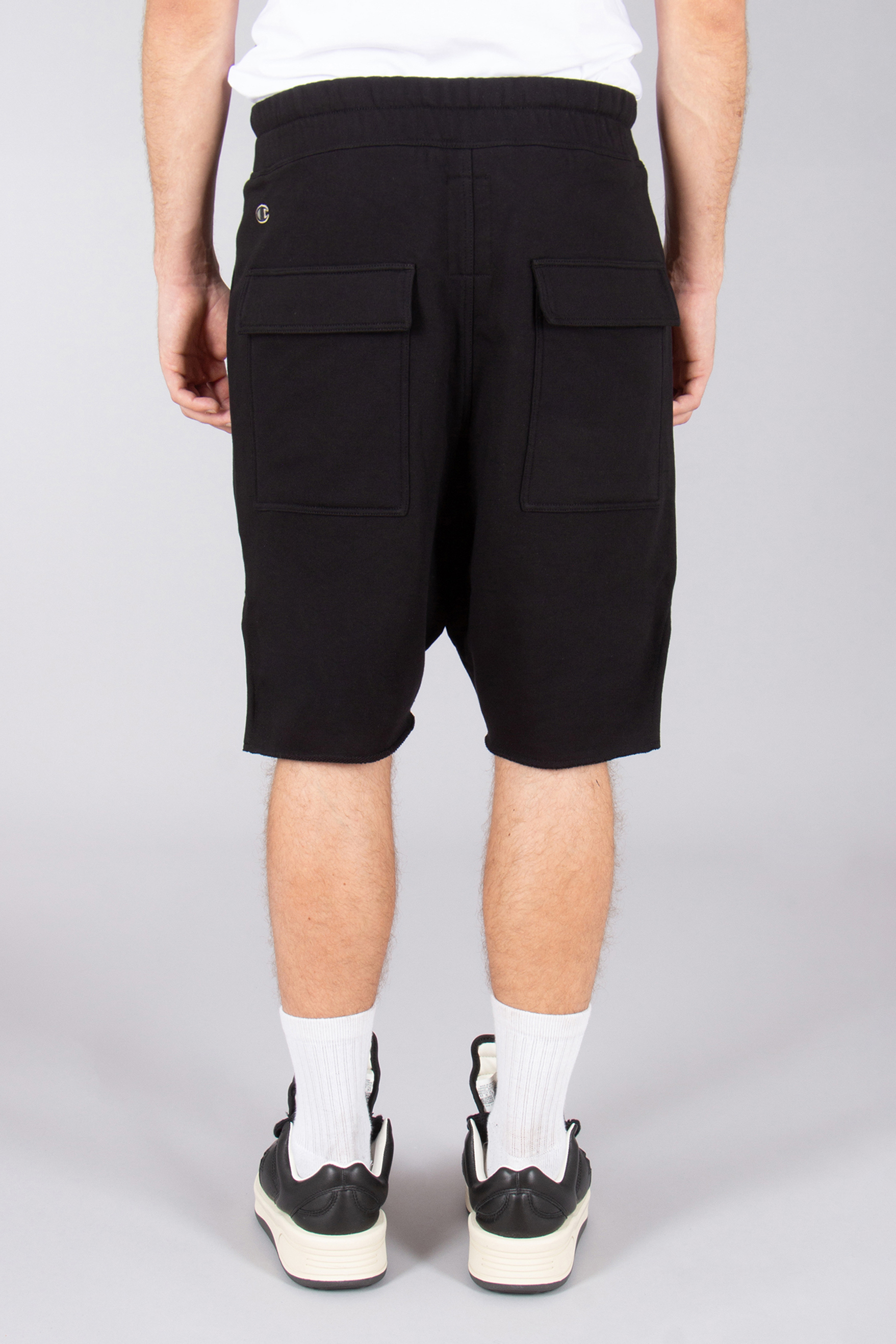 RICK OWENS DRKSHDW X Champion Loose Fit Compact Heavy Cotton Beveled Pods Shorts RICK OWENS DRKSHDW X Champion Loose Fit Compact Heavy Cotton Beveled Pods Shorts