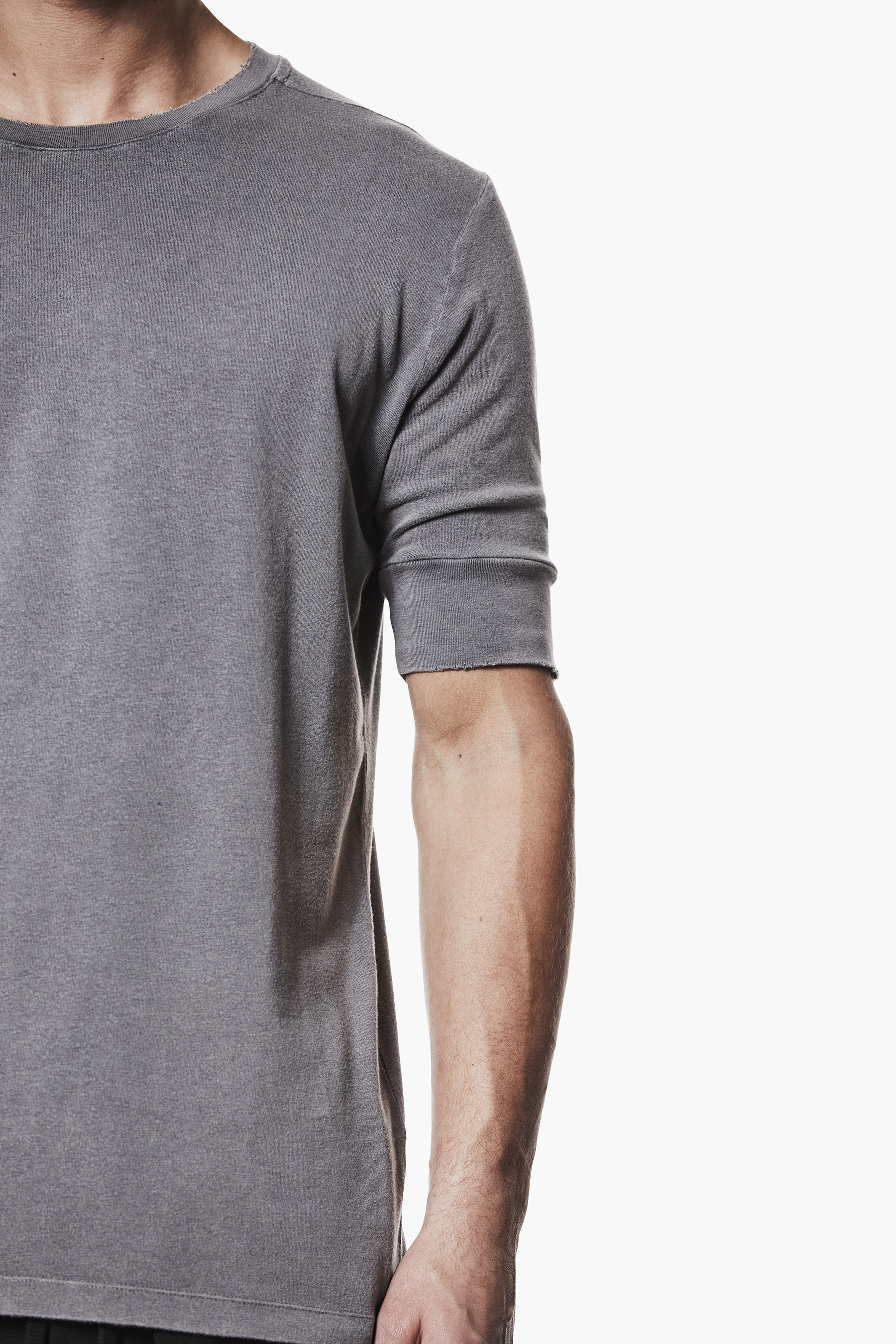 THOM KROM Slim Fit Cotton-Modal Stretch Jersey T-Shirt T-shirt, Langarm, Ärmel, Mann, Person