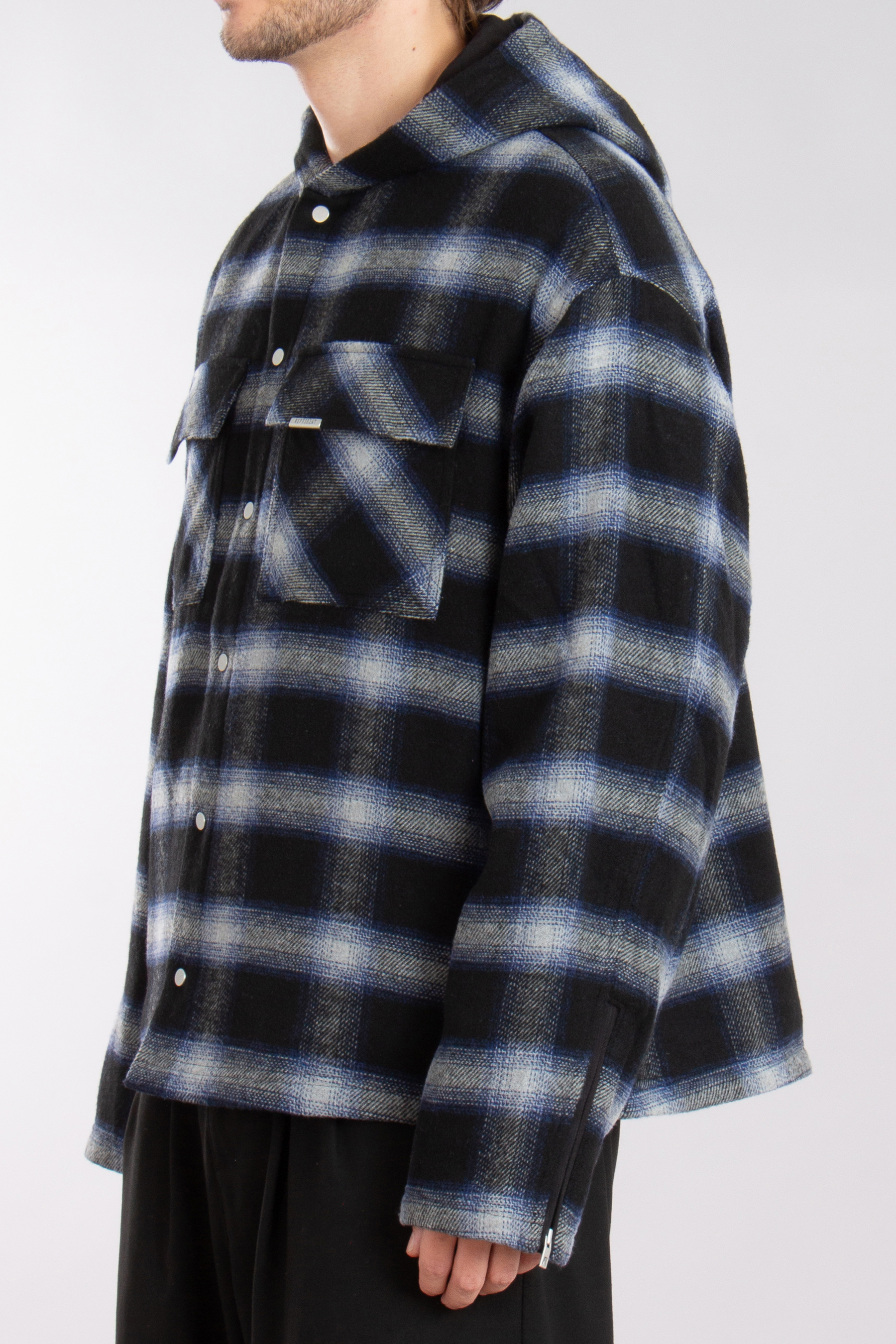 REPRESENT Hooded Checked Flannel Overshirt REPRESENT Hooded Checked Flannel Overshirt