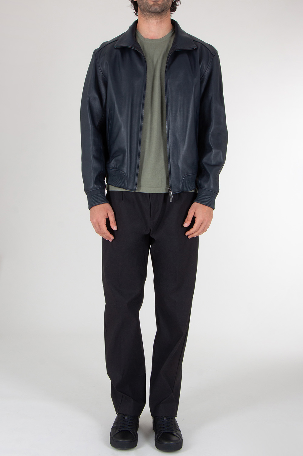 BOSS x ASTON MARTIN Straight Fit Lamb Leather Jacket H-Mamun
