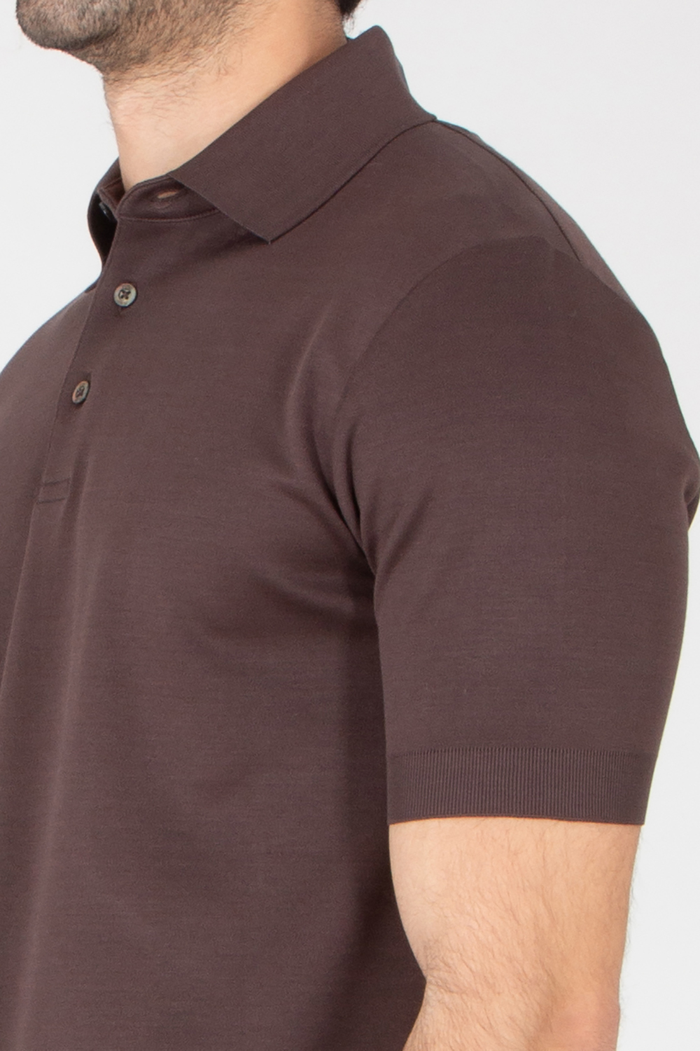 HERNO Regular Fit Cotton Jersey Knit Effect Polo Shirt