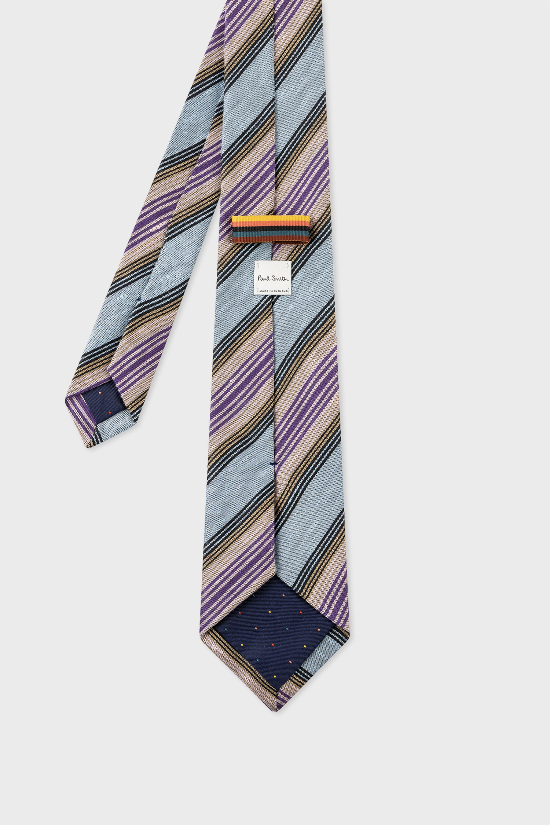 PAUL SMITH Striped Linen-Silk Tie