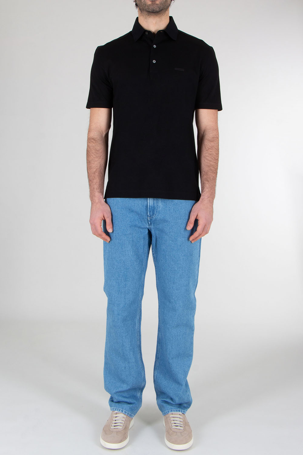 ZEGNA Regular Fit Embroidered Cotton Piqué Polo Shirt