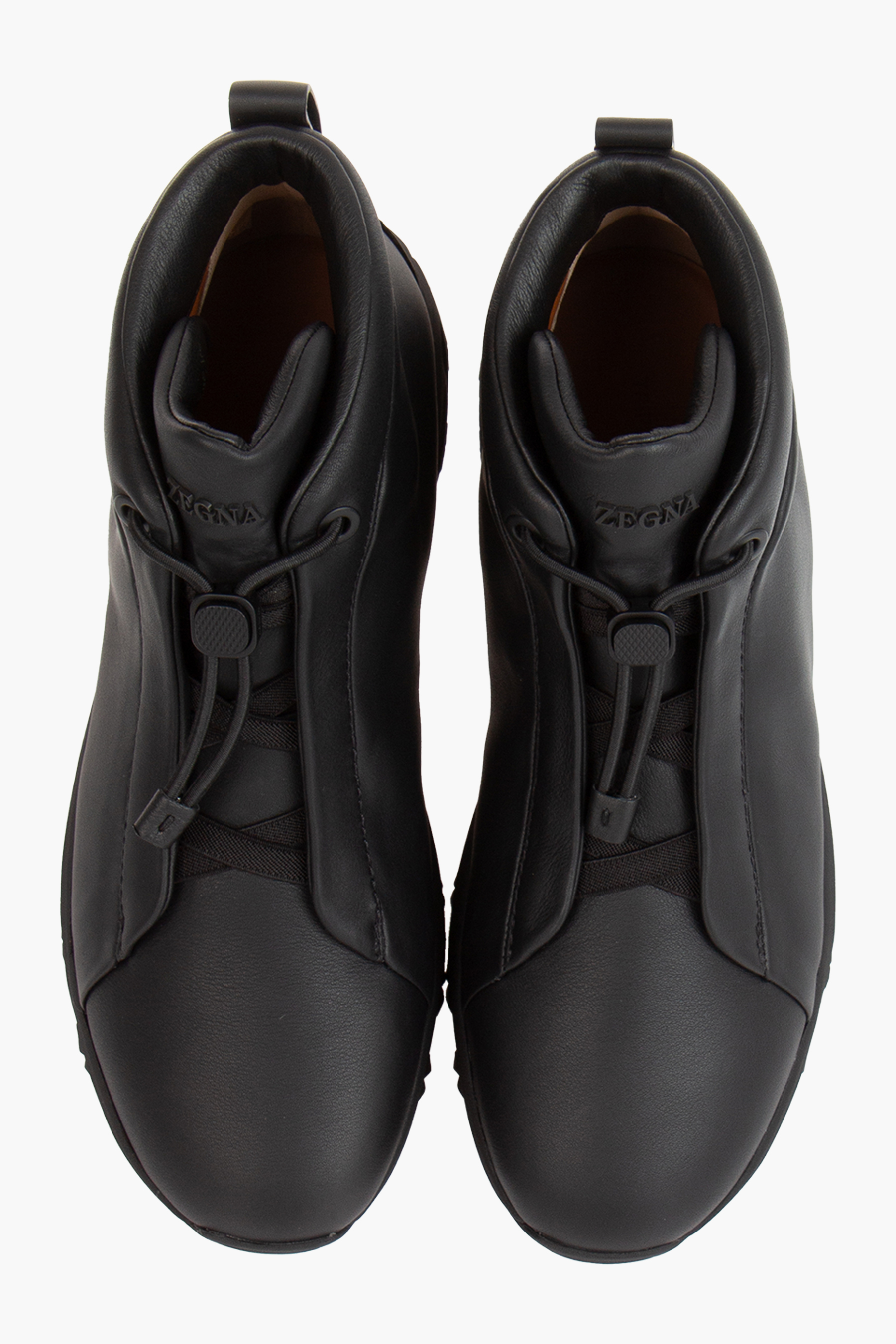 ZEGNA High Top Leather Sneakers Triple Stitch Vetta ZEGNA High Top Leather Sneakers Triple Stitch Vetta