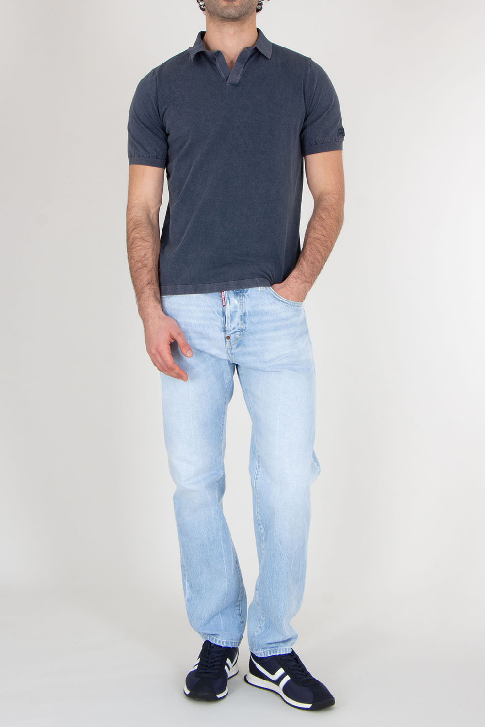 MC 2 SAINT BARTH Regular Fit knitted polo shirt with vintage treatment Sloan