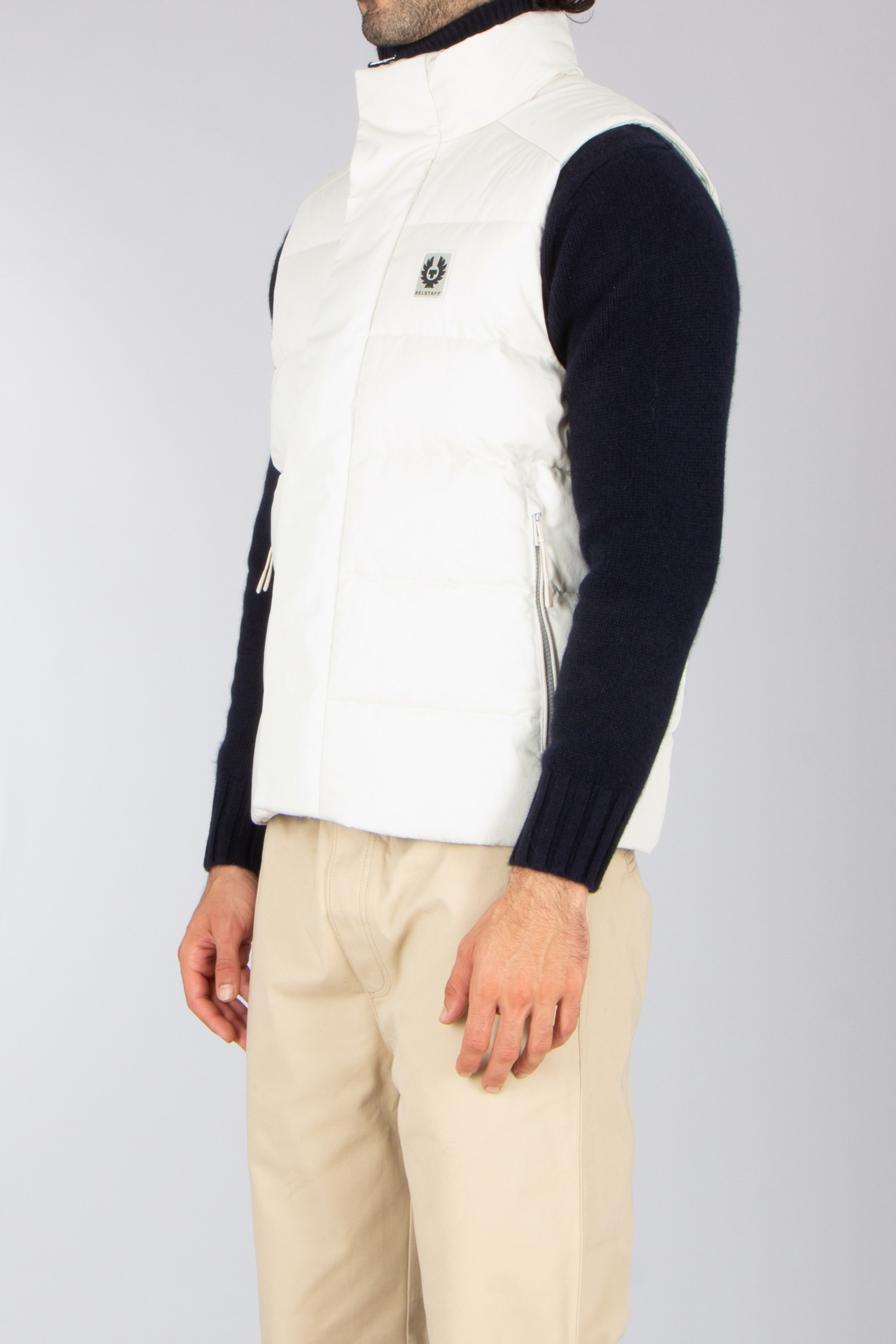 BELSTAFF Regular Fit Cotton Blend Gabardine Down Vest Apex Weste, Erwachsener, Männlich, Mann, Person