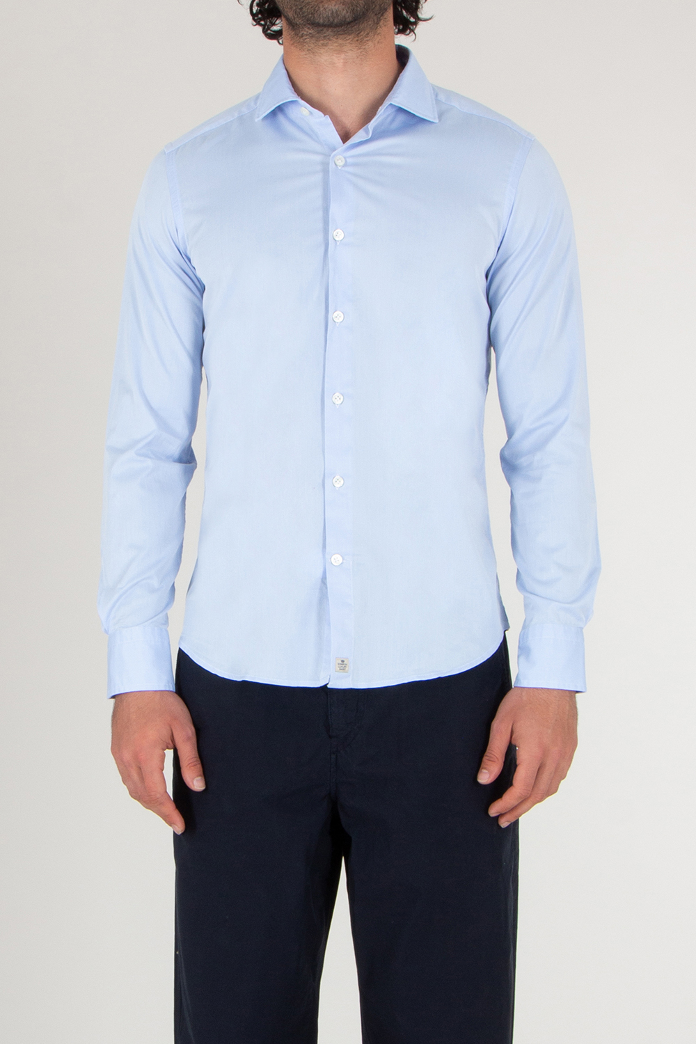 SONRISA Regular Fit Shark Collar Lyocell Cotton Shirt