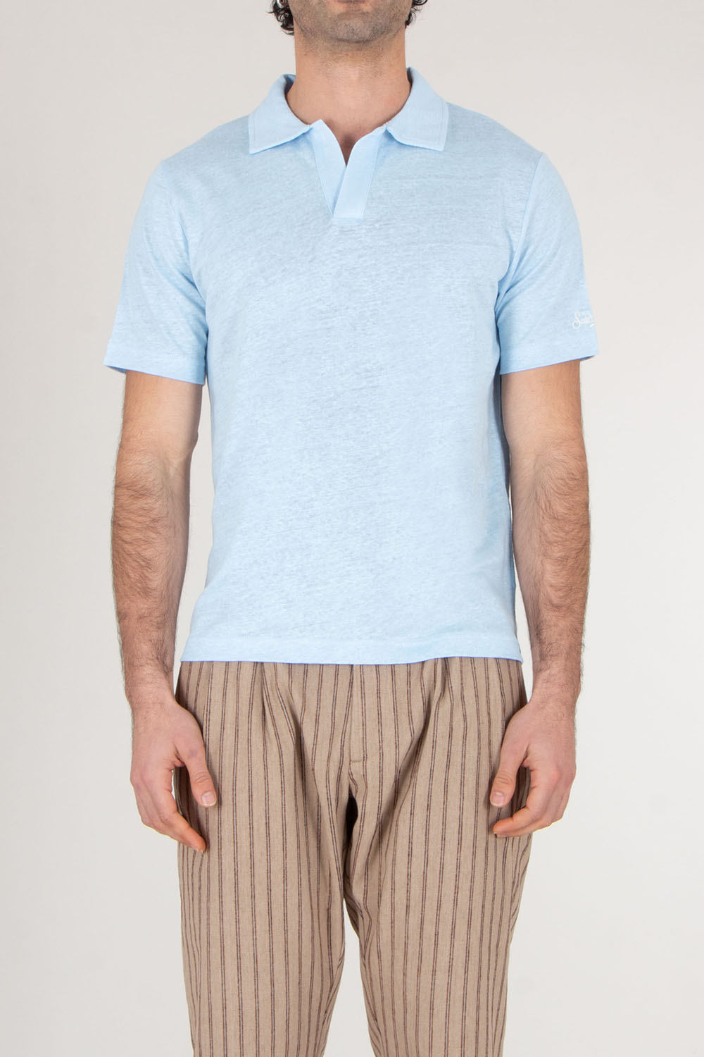 MC 2 SAINT BARTH Linen Jersey Polo Shirt Fraser