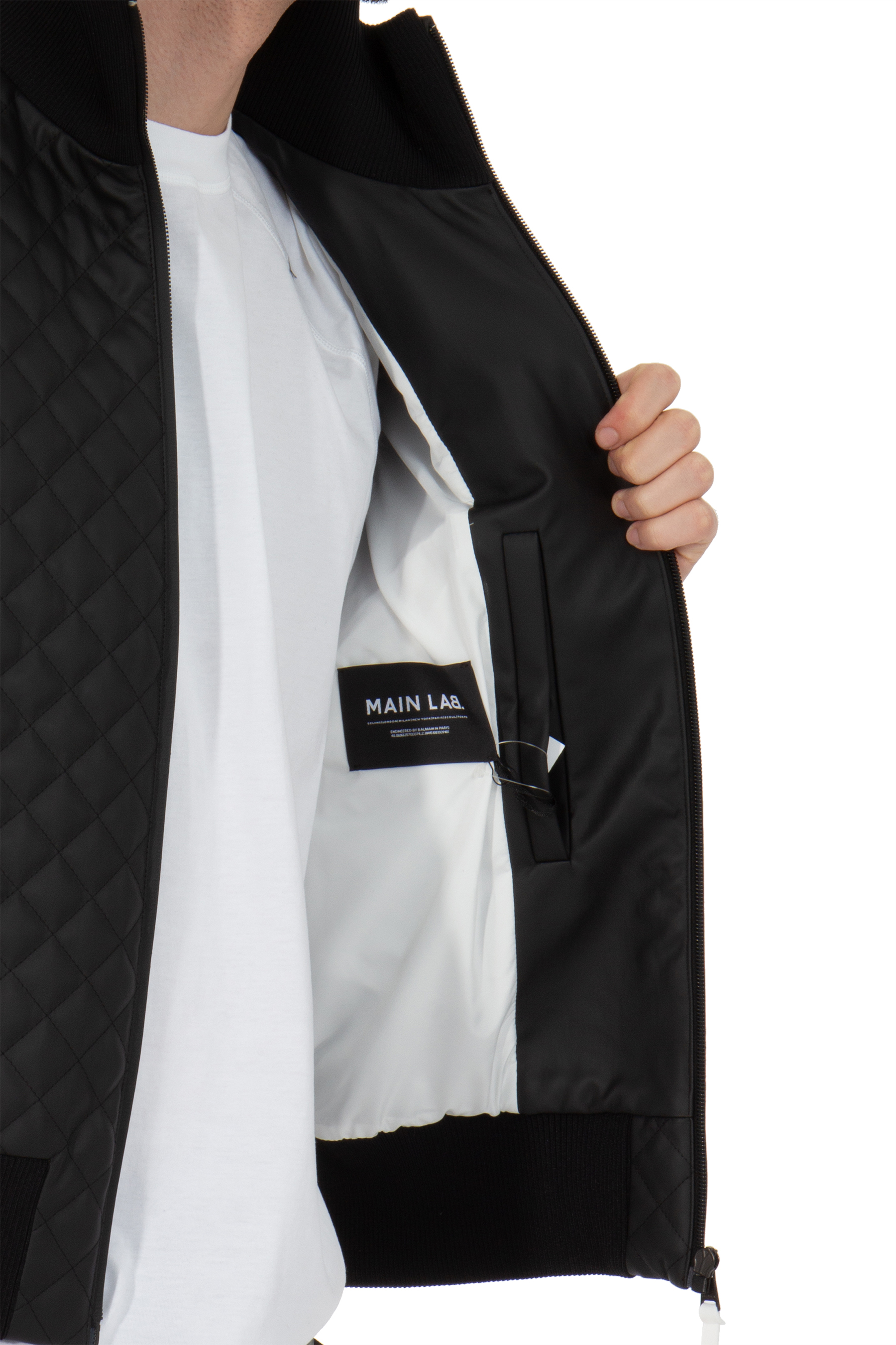 BALMAIN Main Lab Faux Leather Bomber Jacket BALMAIN Main Lab Faux Leather Bomber Jacket