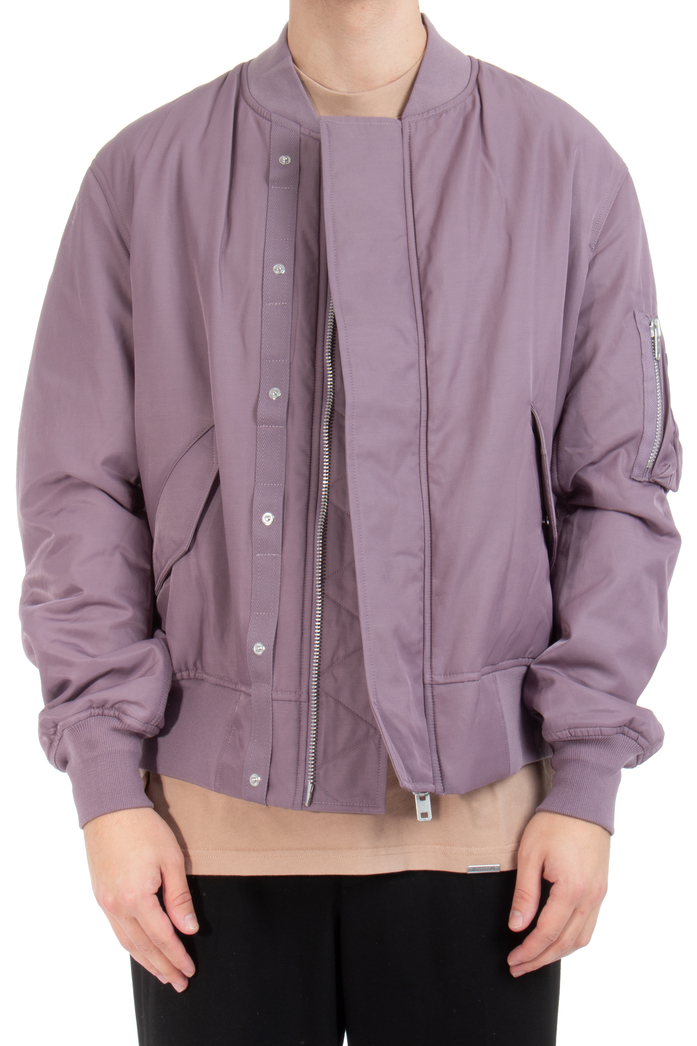 Y-3 Padded Cotton & Nylon Bomber Jacket Y-3 Padded Cotton & Nylon Bomber Jacket