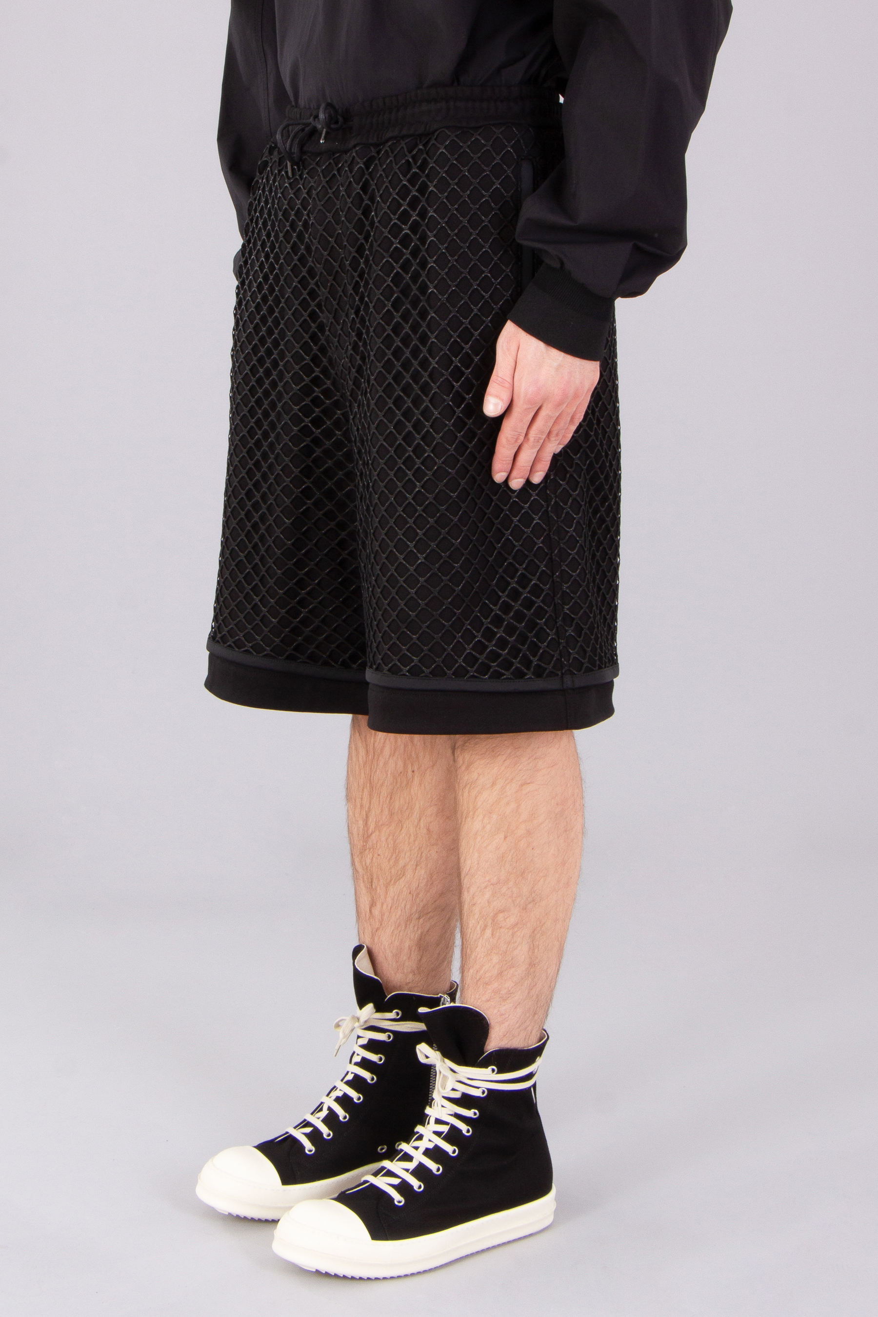 JUUN.J Wide Fit Netting Cotton Jersey Shorts JUUN.J Wide Fit Netting Cotton Jersey Shorts