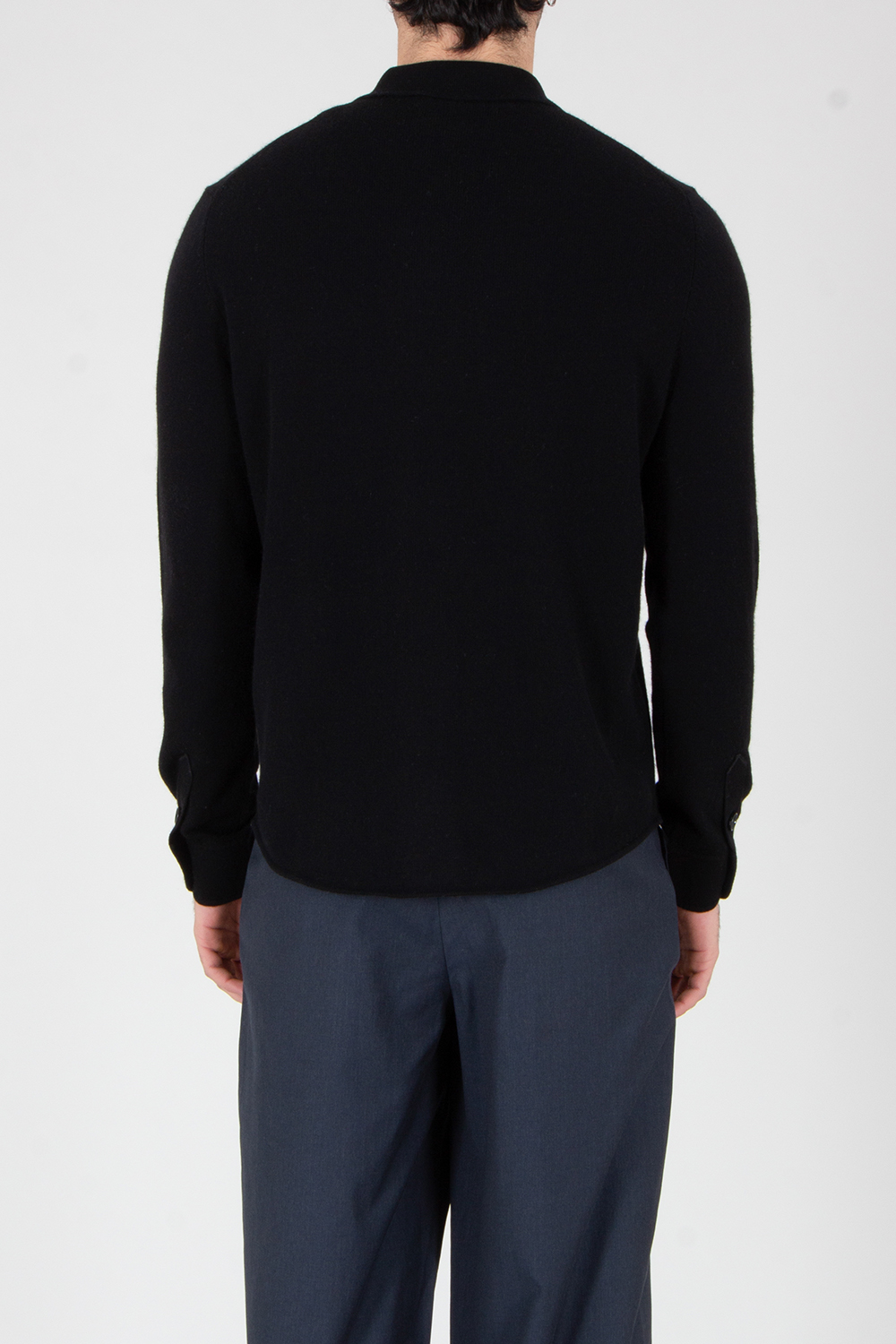 ALLUDE Regular Fit Cotton-Cashmere Blend Knit Shirt