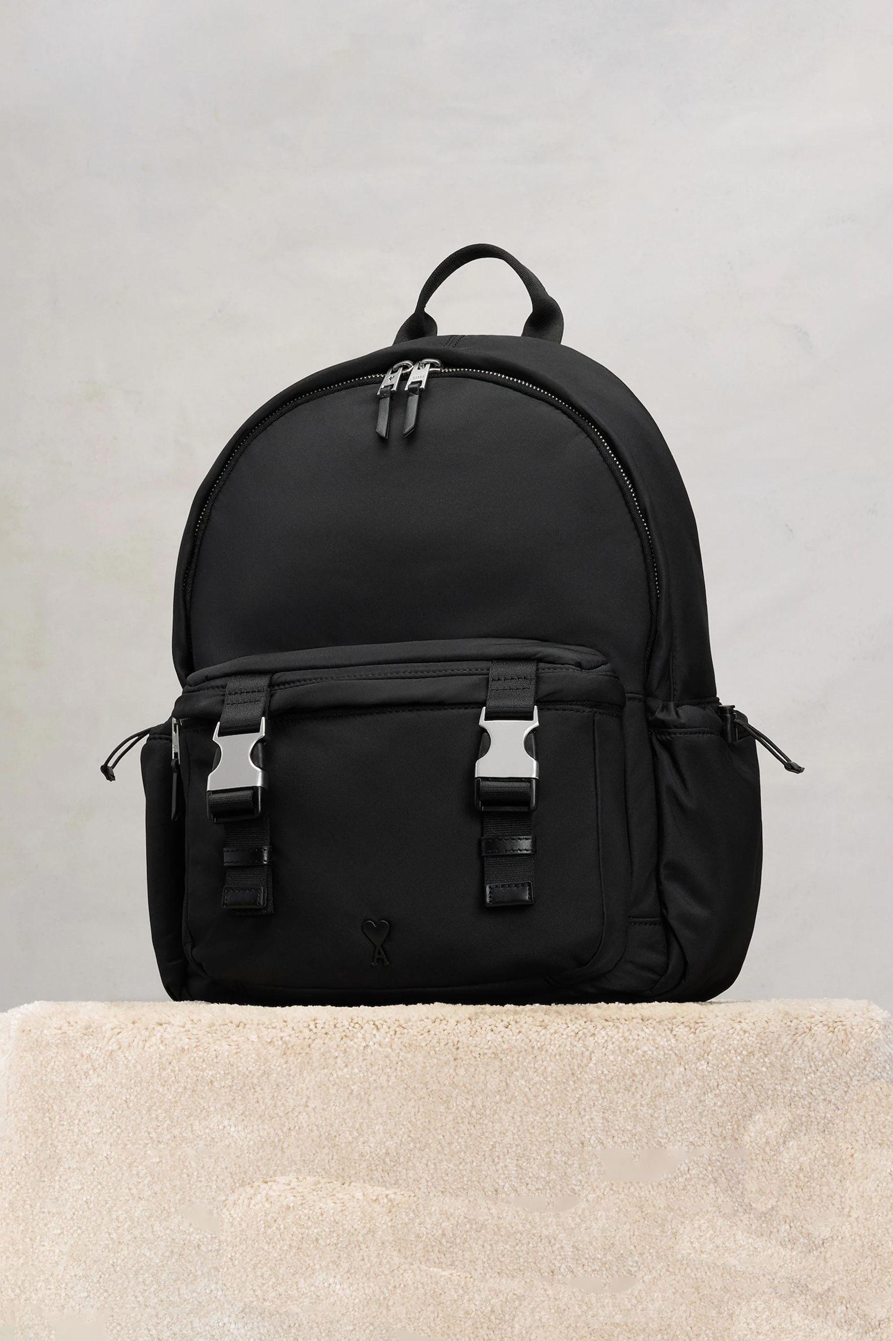 AMI PARIS Padded Nylon Canvas Backpack AMI PARIS Padded Nylon Canvas Backpack
