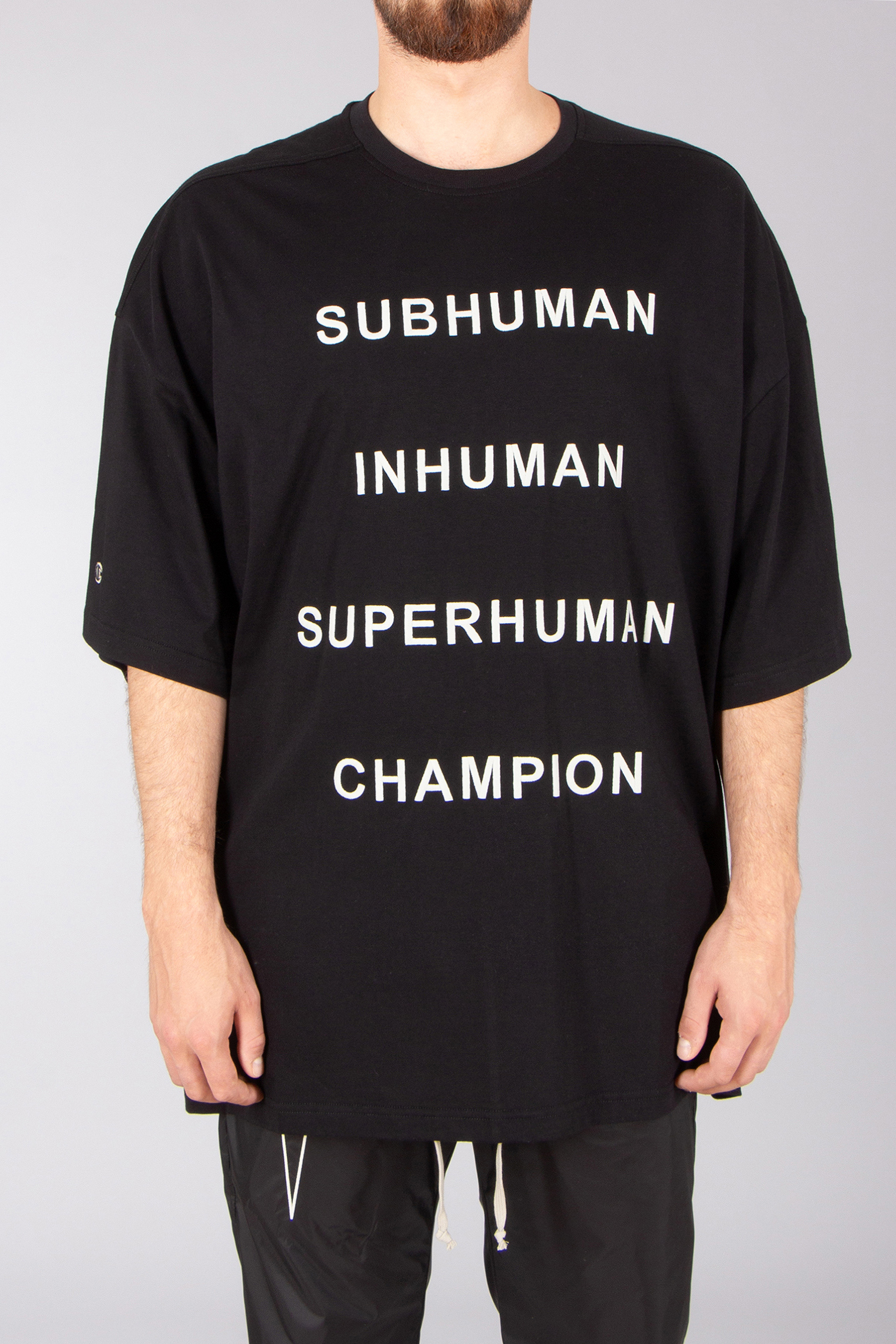 RICK OWENS DRKSHDW X Champion Jumbo Oversized Embroidered Organic Cotton Jersey Tommy T T-Shirt