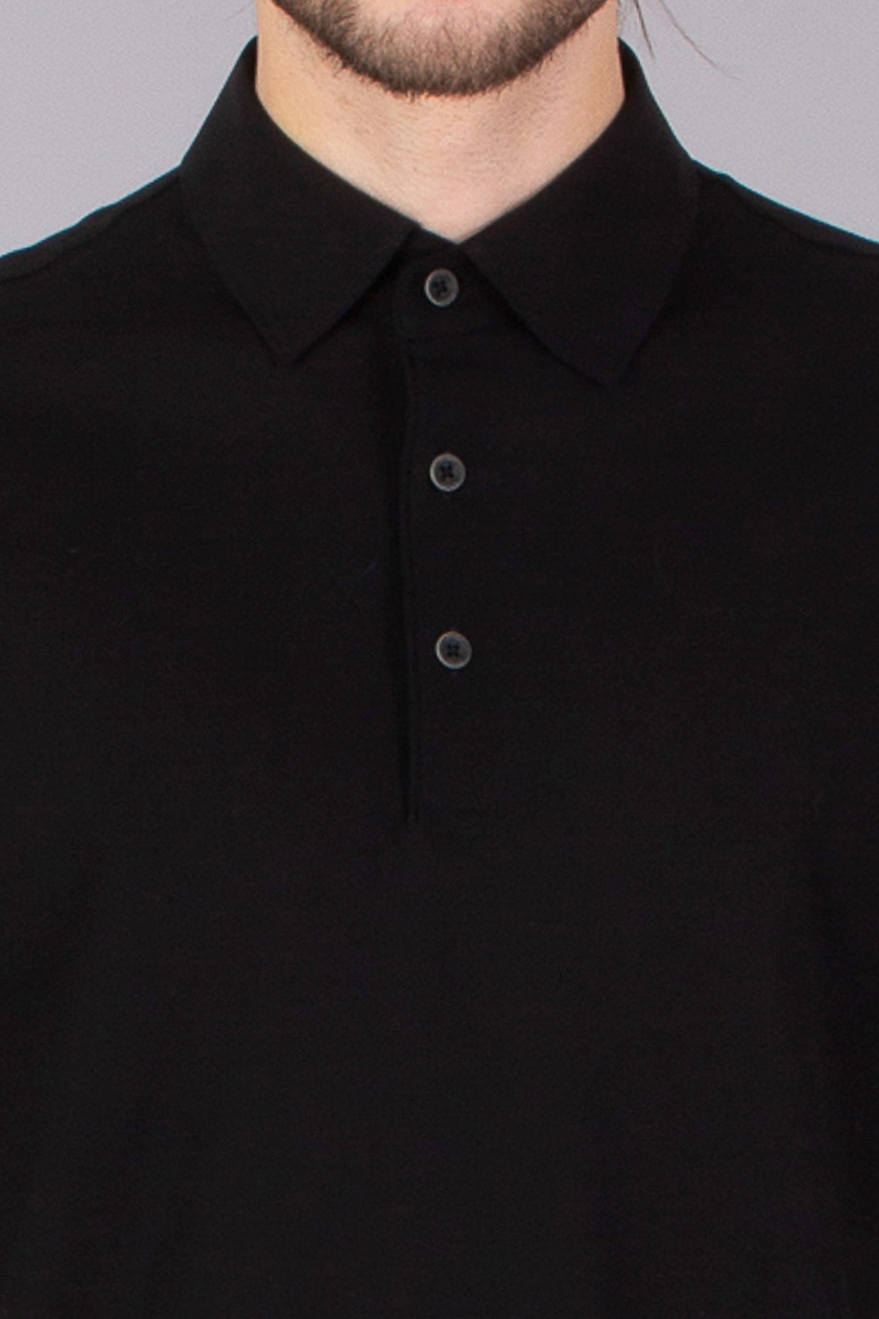 HERNO Regular Fit Voile Crêpe Jersey Polo Shirt HERNO Regular Fit Voile Crêpe Jersey Polo Shirt