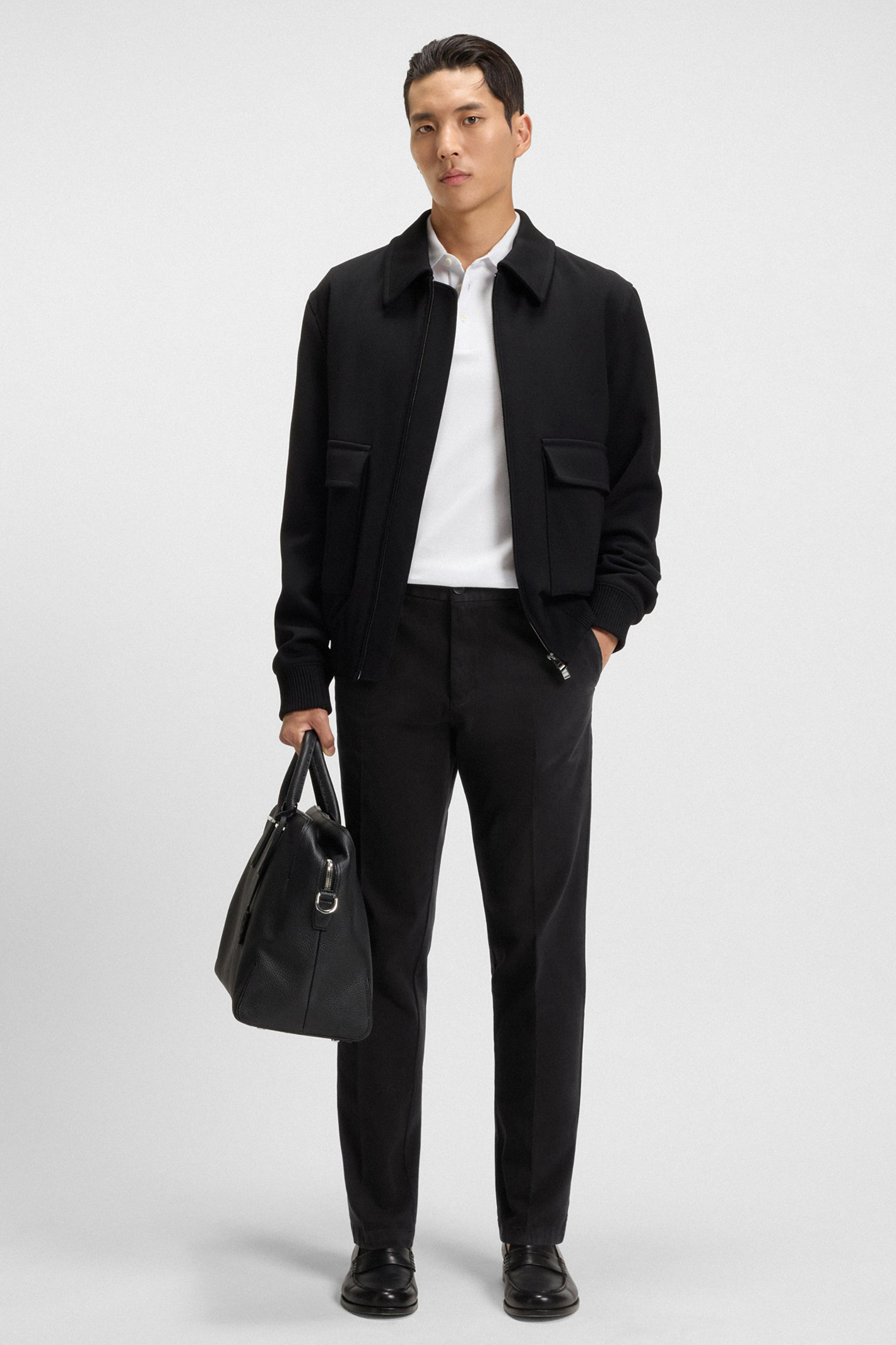BOSS Modern Regular Fit Brushed Cotton Stretch Twill Pants H-Kane Formelle Kleidung, Anzug, Blazer, Mantel, Jacke