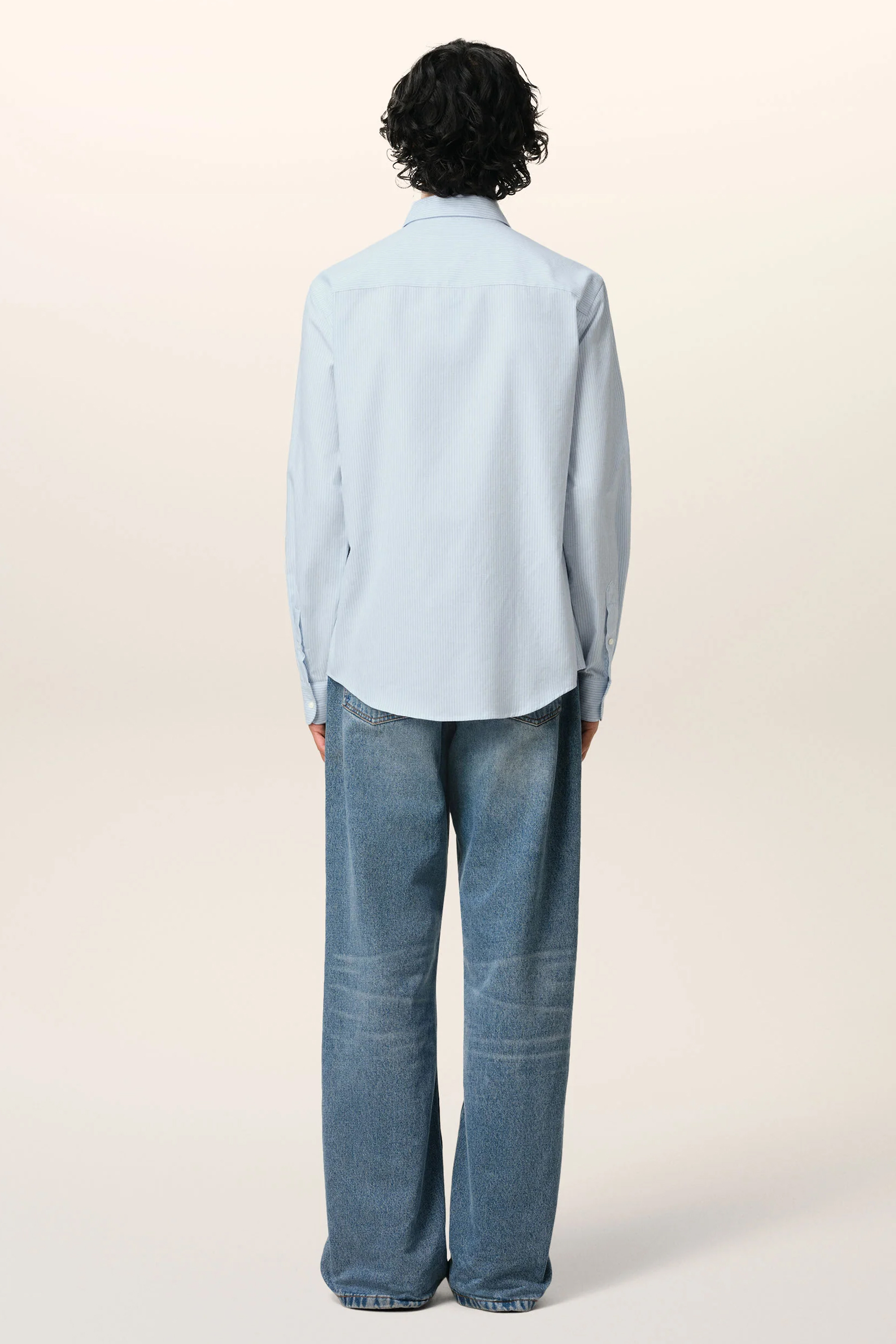 AMI PARIS Classic Fit Ami De Coeur Striped Cotton Oxford Button-Down Shirt Hosen, Mantel, Laborkittel, Langarm, Hemd