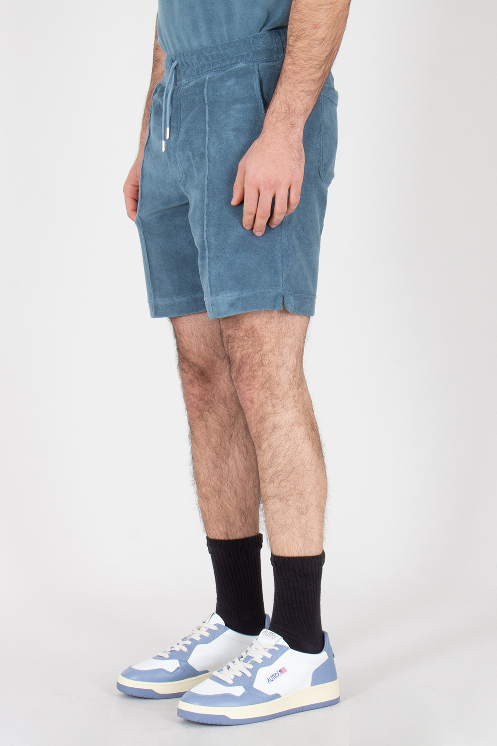 AURÉLIEN Slim Fit Cotton Blend Terry Leisure Shorts