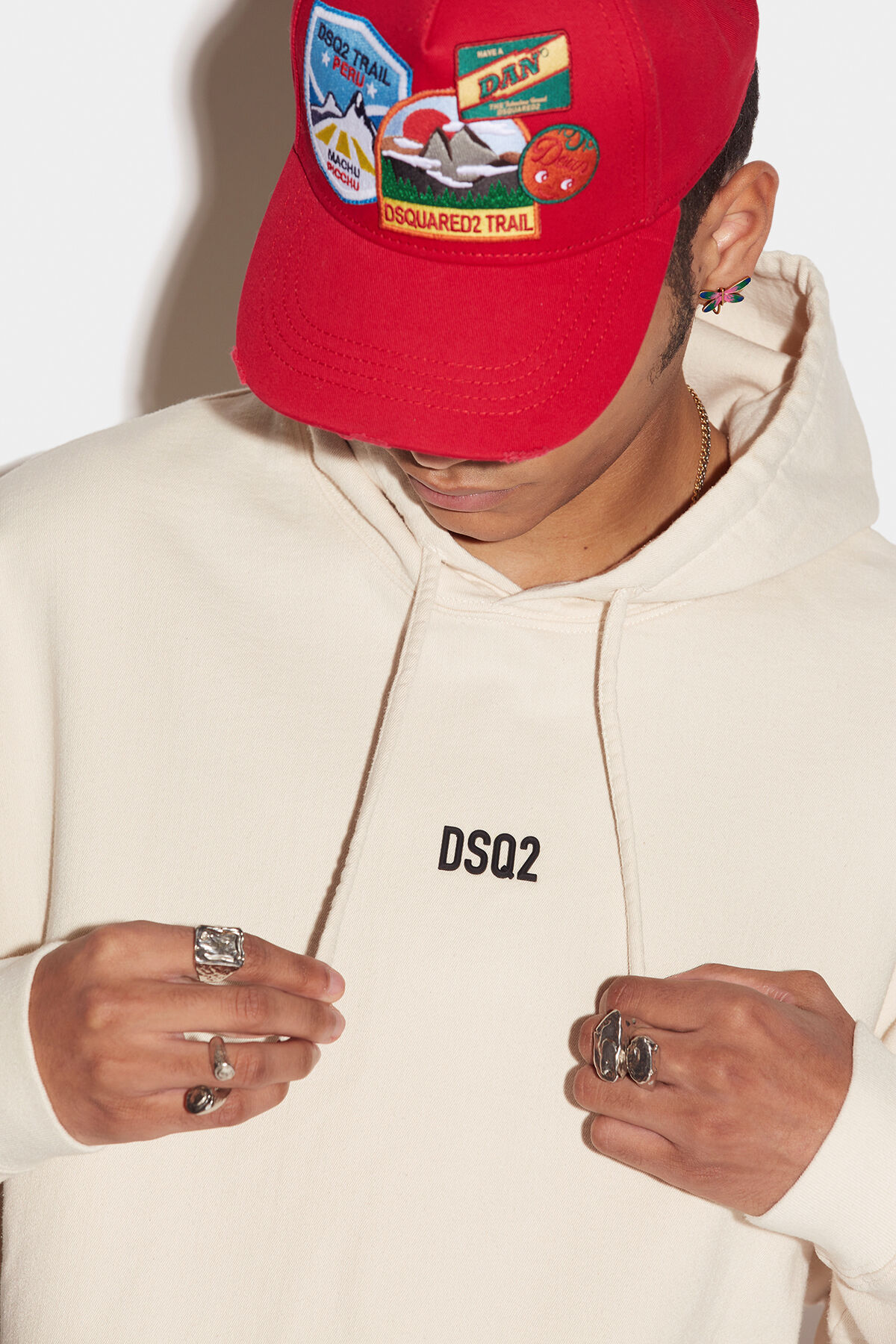 DSQUARED2 Mini Dsq2 Cotton-Lyocell Stretch Jersey Hoodie