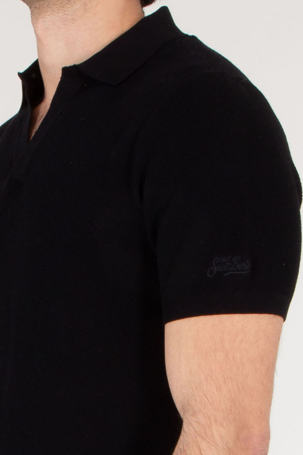MC 2 SAINT BARTH Regular Fit Mesh Buttonless Knitted Polo Shirt Sloan 