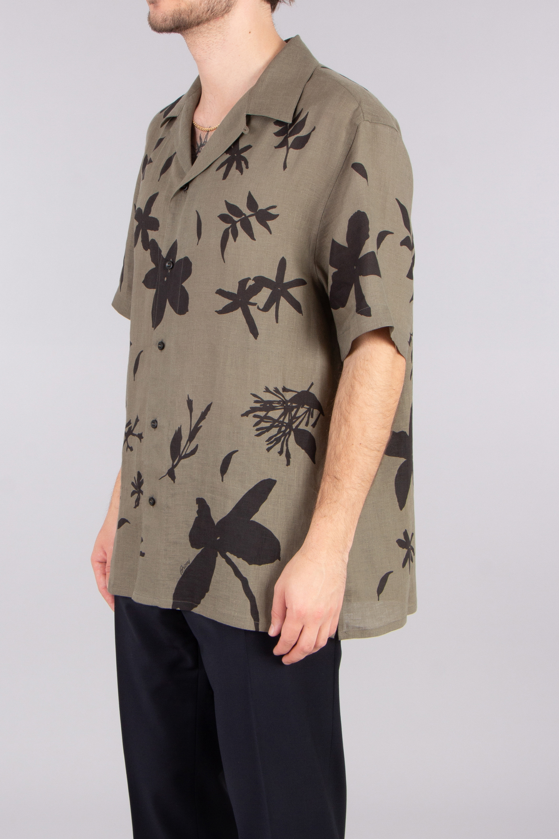 BRIONI Regular Fit Printed Short-Sleeve Cuban Shirt BRIONI Regular Fit Printed Short-Sleeve Cuban Shirt