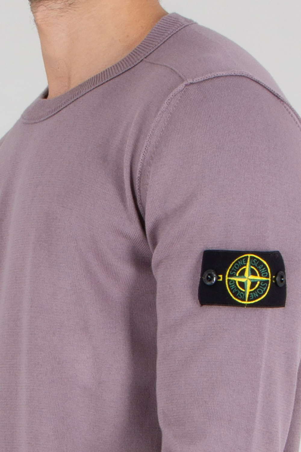 STONE ISLAND Regular Fit Light Raw Hand Organic Cotton Crew Neck Sweater