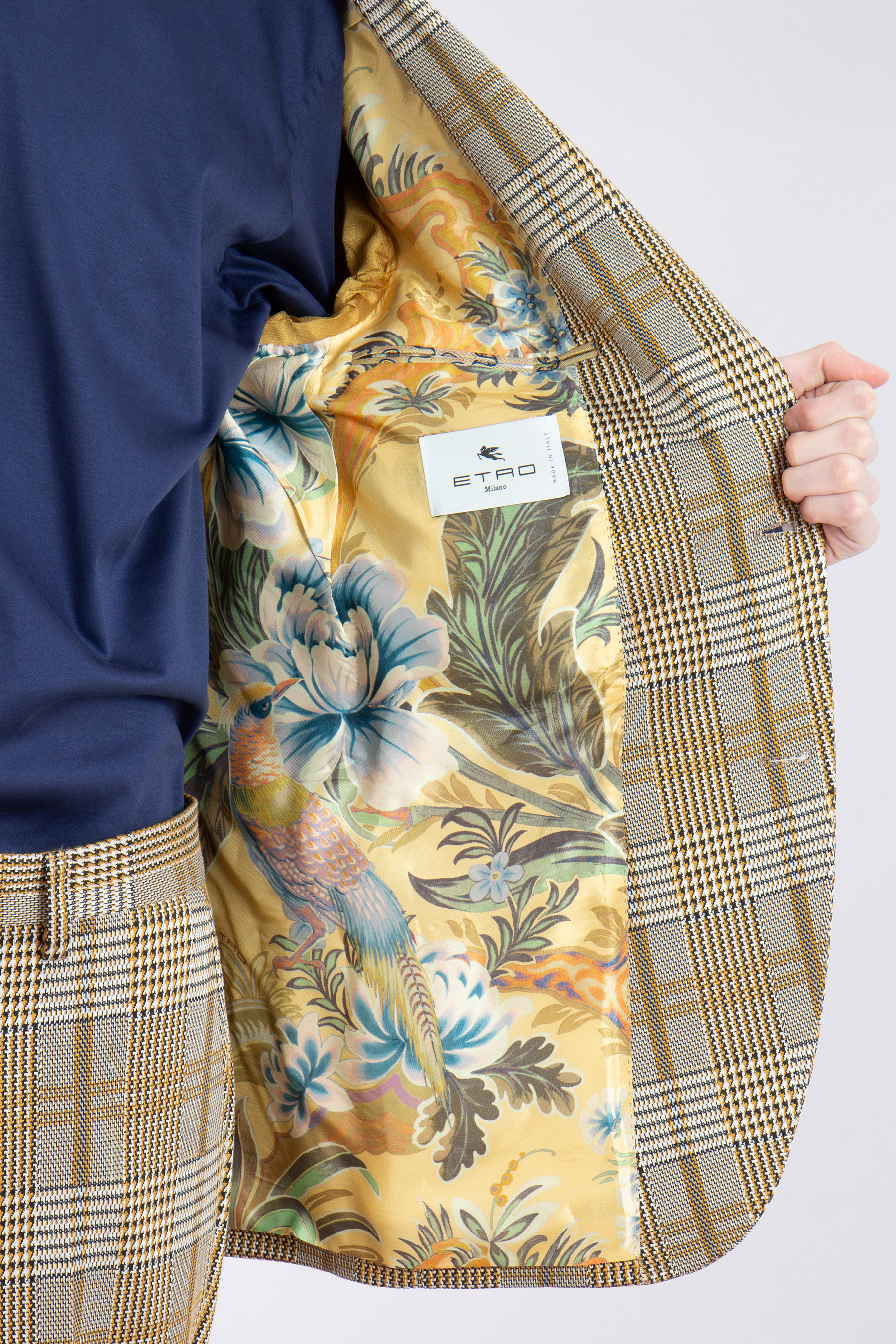 ETRO Checked Viscose-Nylon Stretch Jacket ETRO Checked Viscose-Nylon Stretch Jacket
