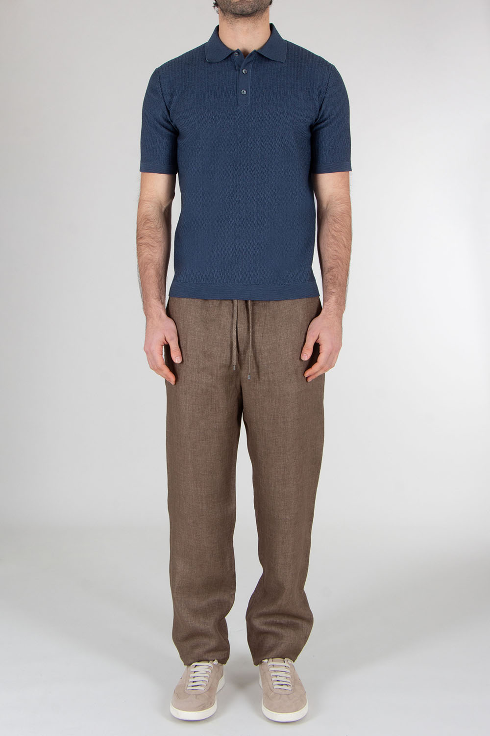 AGNONA Regular Fit Structured Cotton-Silk Blend Knit Polo