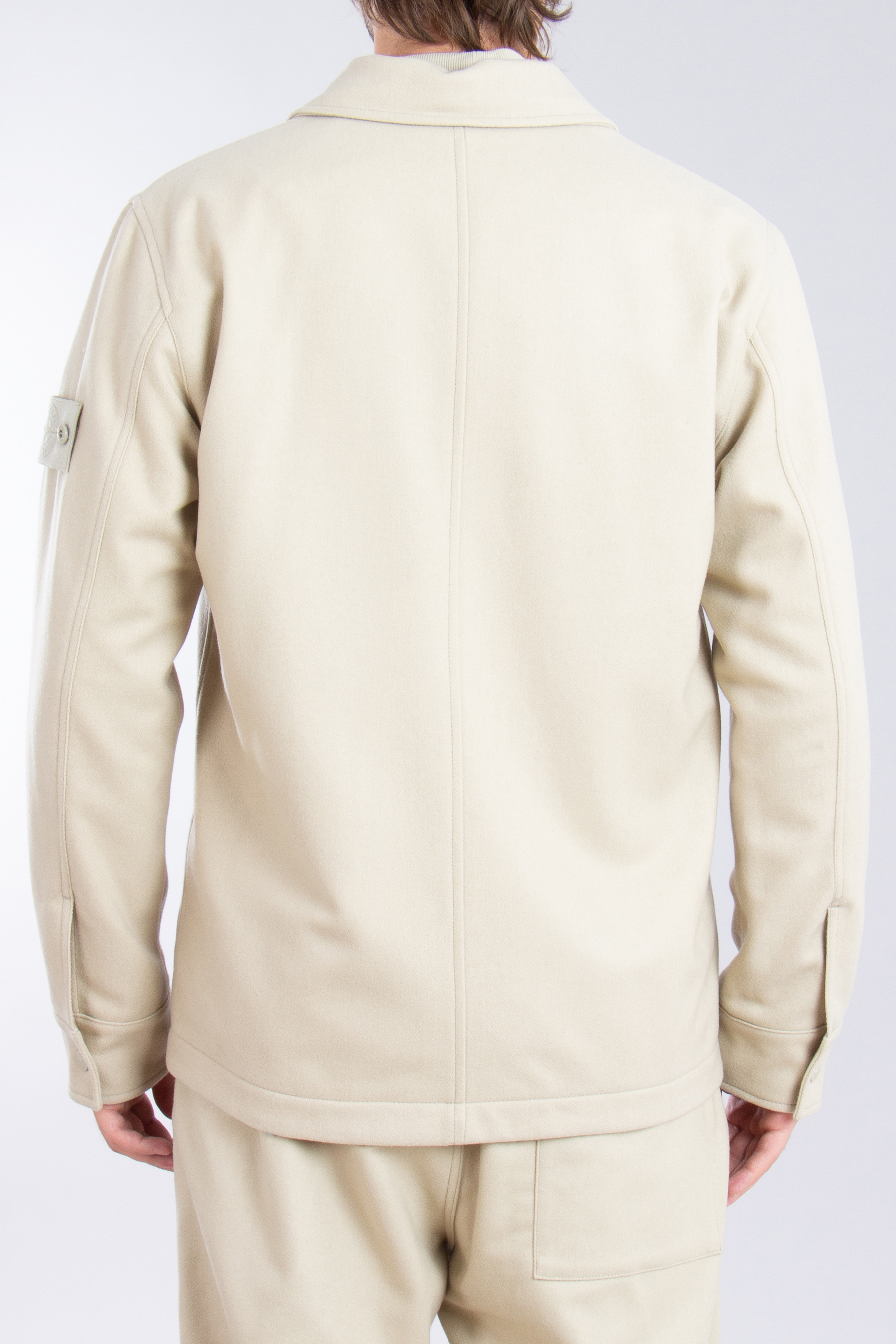 STONE ISLAND Ghost Piece Carded Wool-Nylon Flannel Overshirt STONE ISLAND Ghost Piece Carded Wool-Nylon Flannel Overshirt