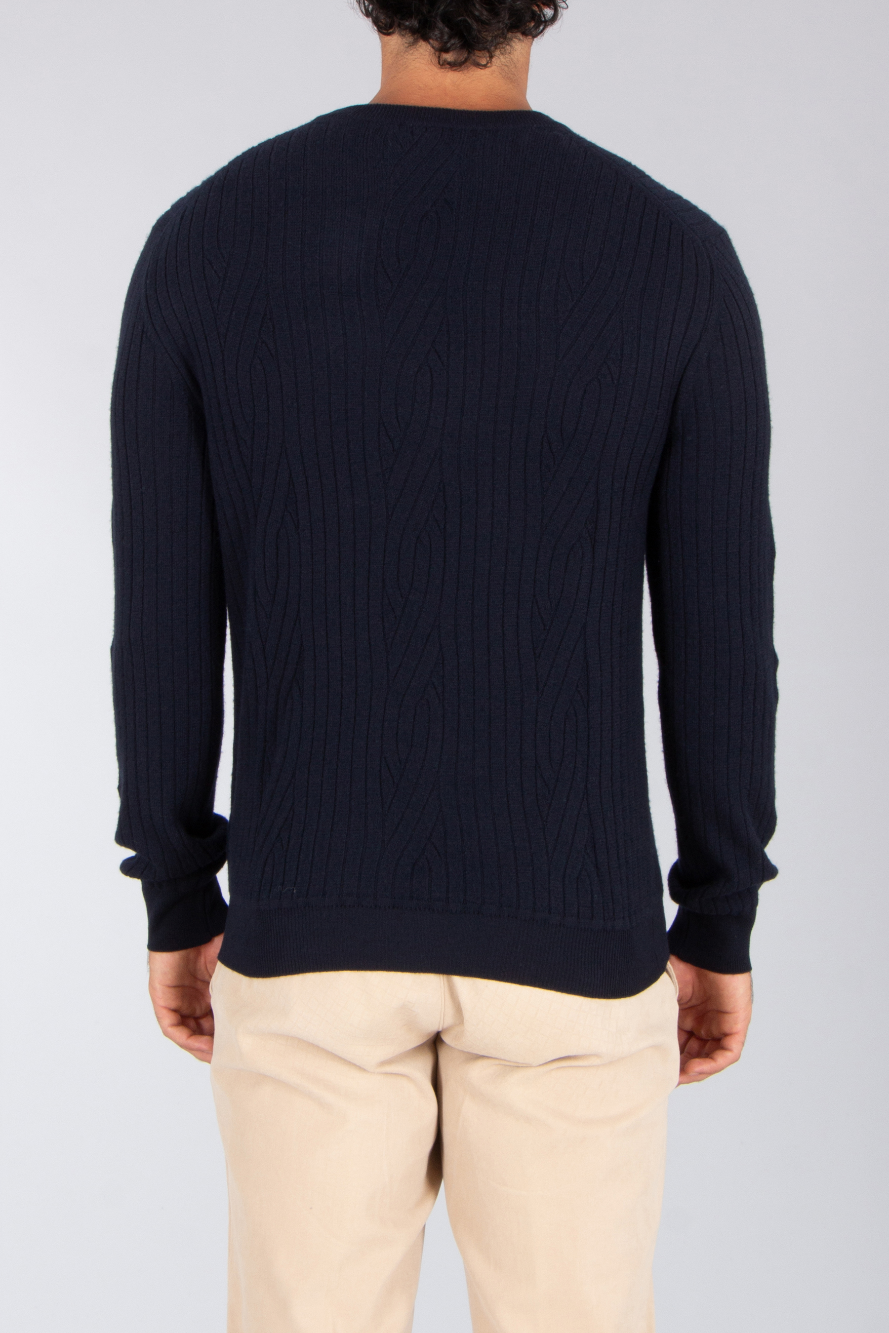 BRIONI Regular Fit Cable Knit Wool-Cashmere Blend Crew Neck Sweater Bekleidung, Strickwaren, Pullover