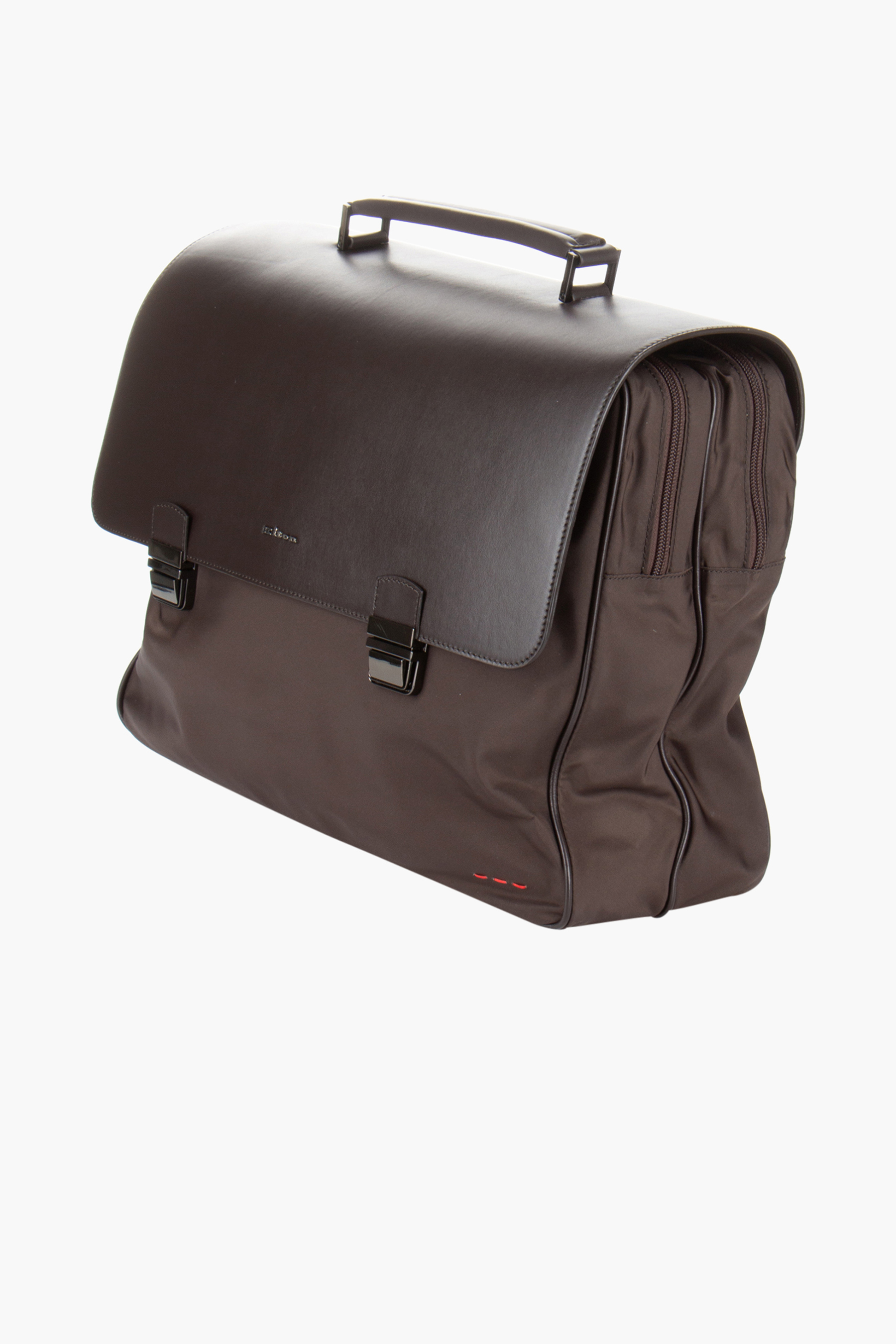 KITON Nylon Blend & Leather Business Bag Tasche, Aktentasche, Zubehör, Handtasche
