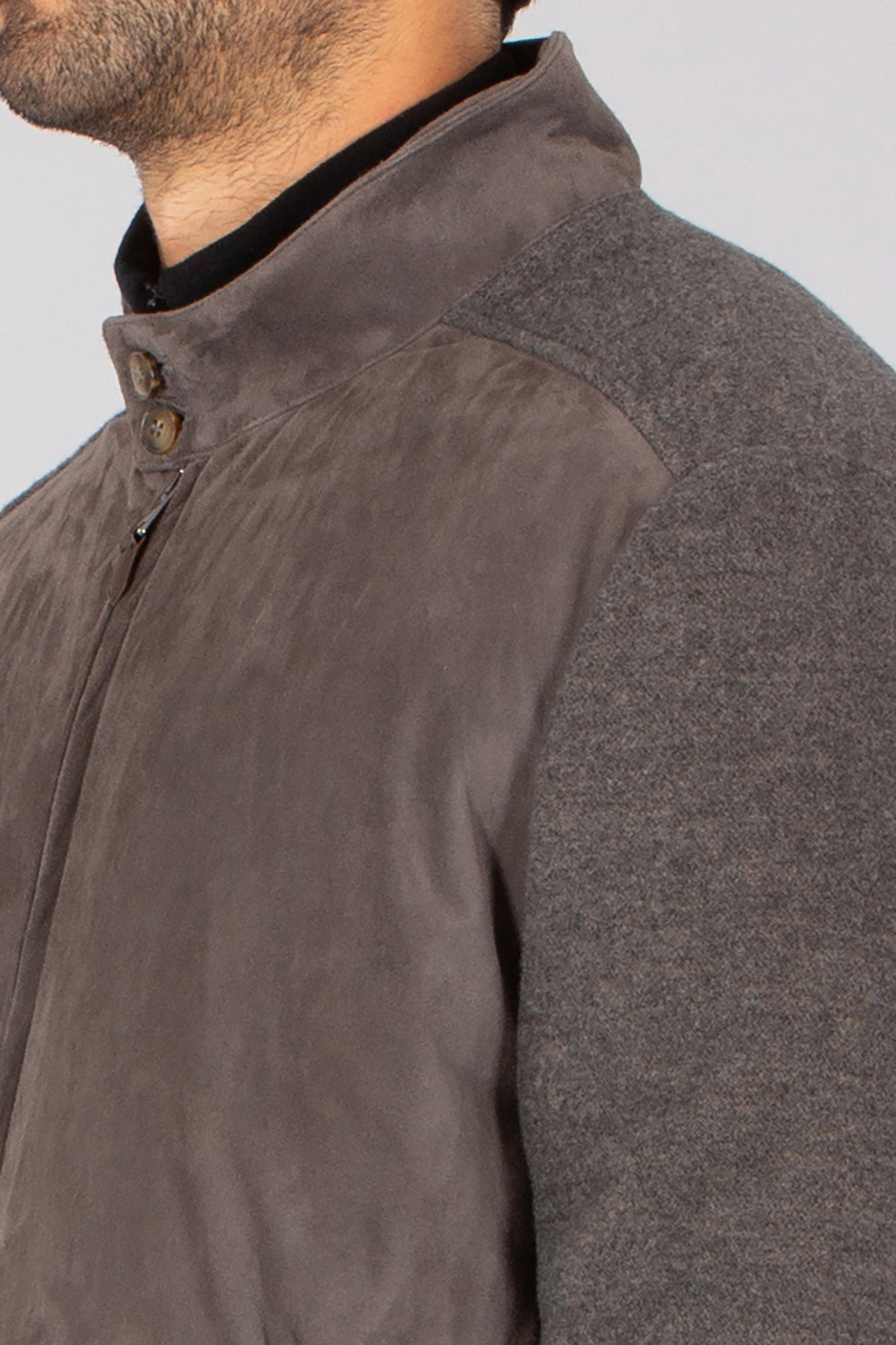 CANALI Regular Fit Lamb Suede & Wool-Cashmere Blend Bomber Jacket Mantel, Jacke, Fleece, Mann, Person