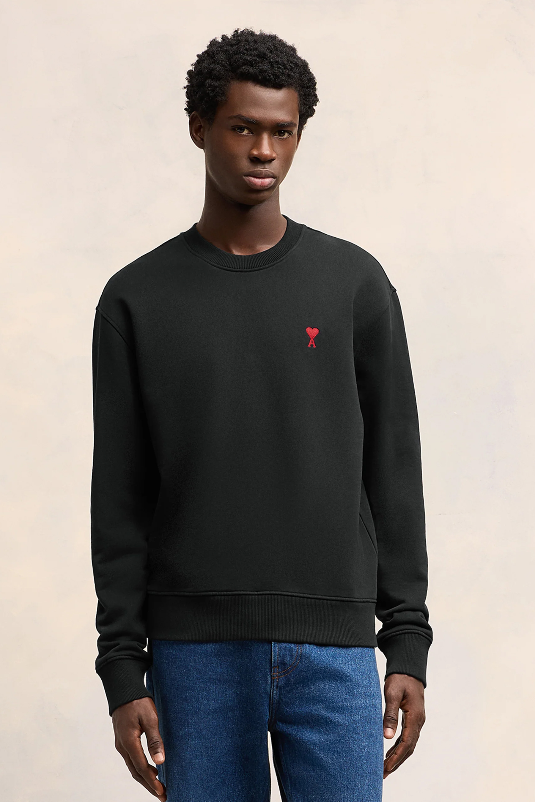 AMI PARIS Classic Fit Ami De Coeur Organic Cotton Fleece Sweatshirt AMI PARIS Classic Fit Ami De Coeur Organic Cotton Fleece Sweatshirt