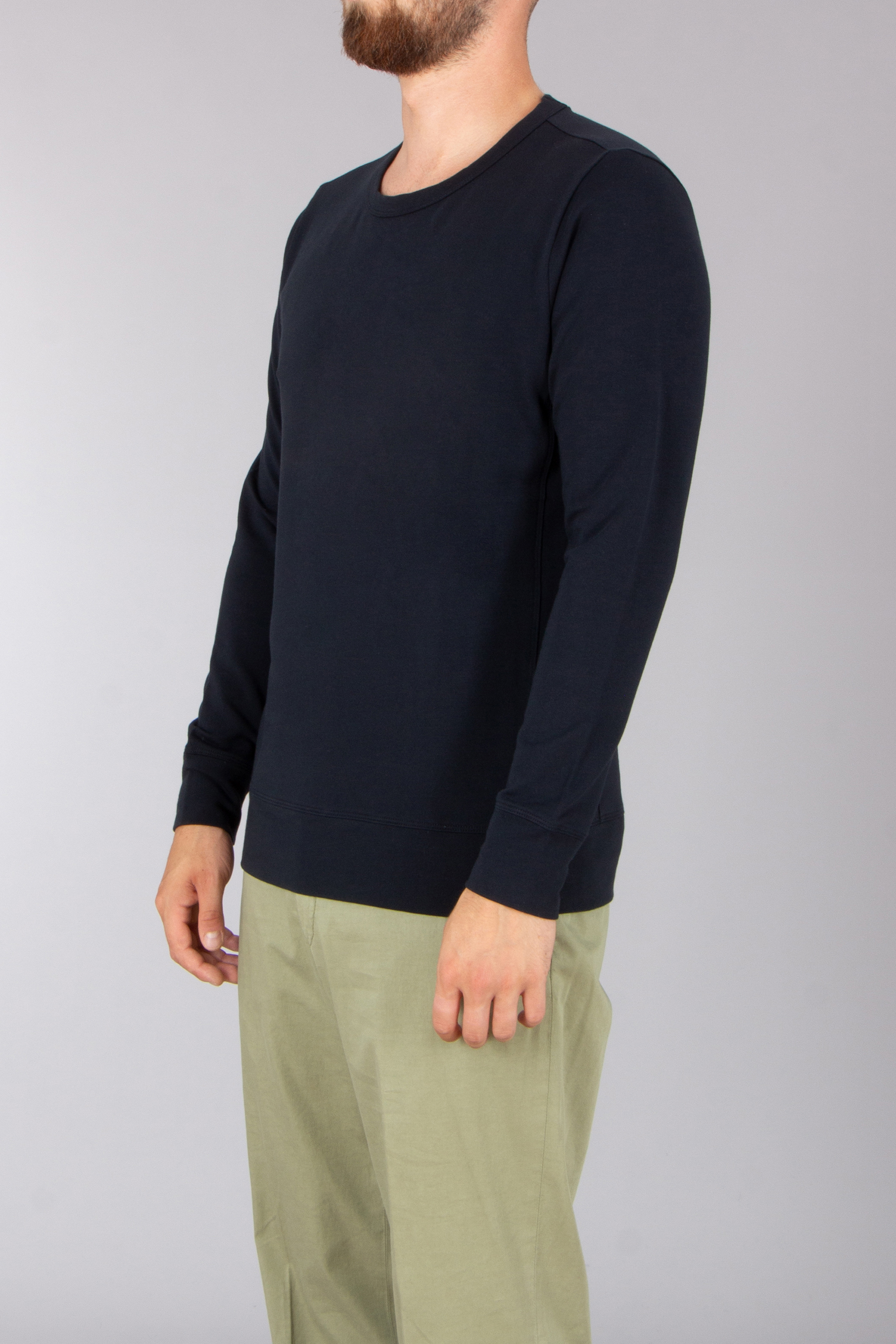 STEFAN BRANDT Regular Fit Urpima Sea Island Cotton Stretch French Terry Sweatshirt Edwin Langarm, Ärmel, Erwachsener, Mann, Person