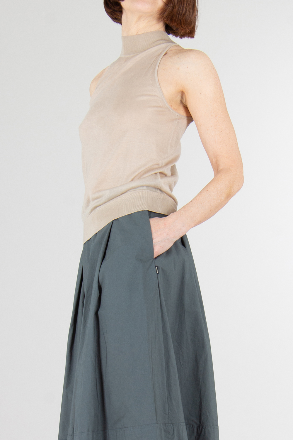 BOSS Superfine Knitted Stand Collar Top 