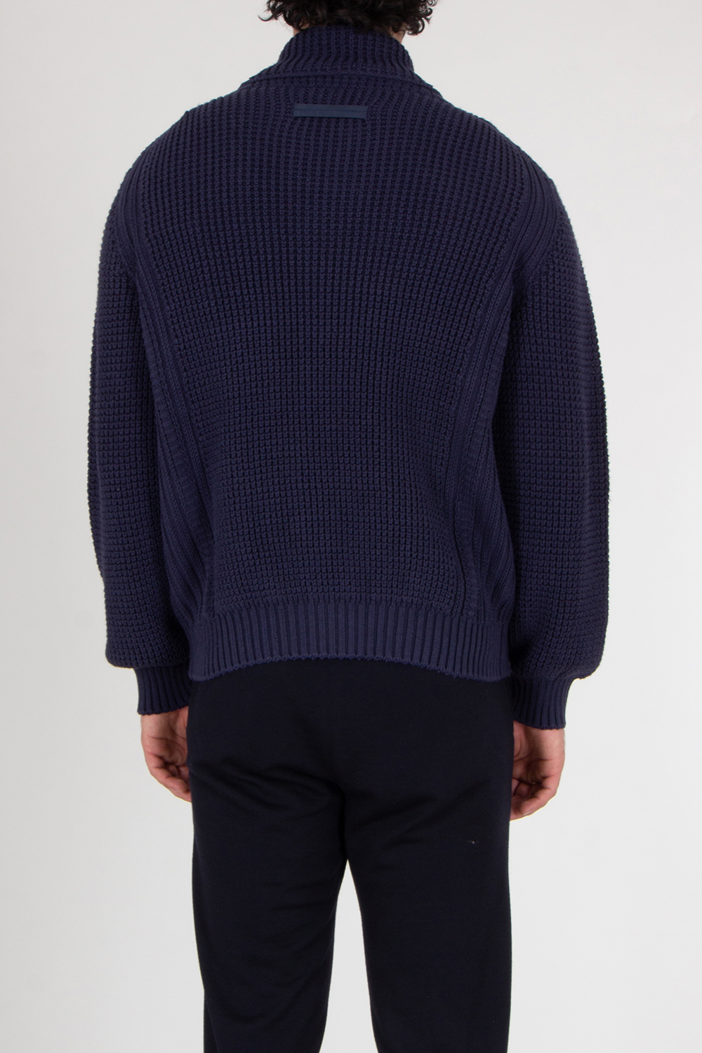 ZEGNA Knitted Silk Cotton Fisherman's Rib Cardigan